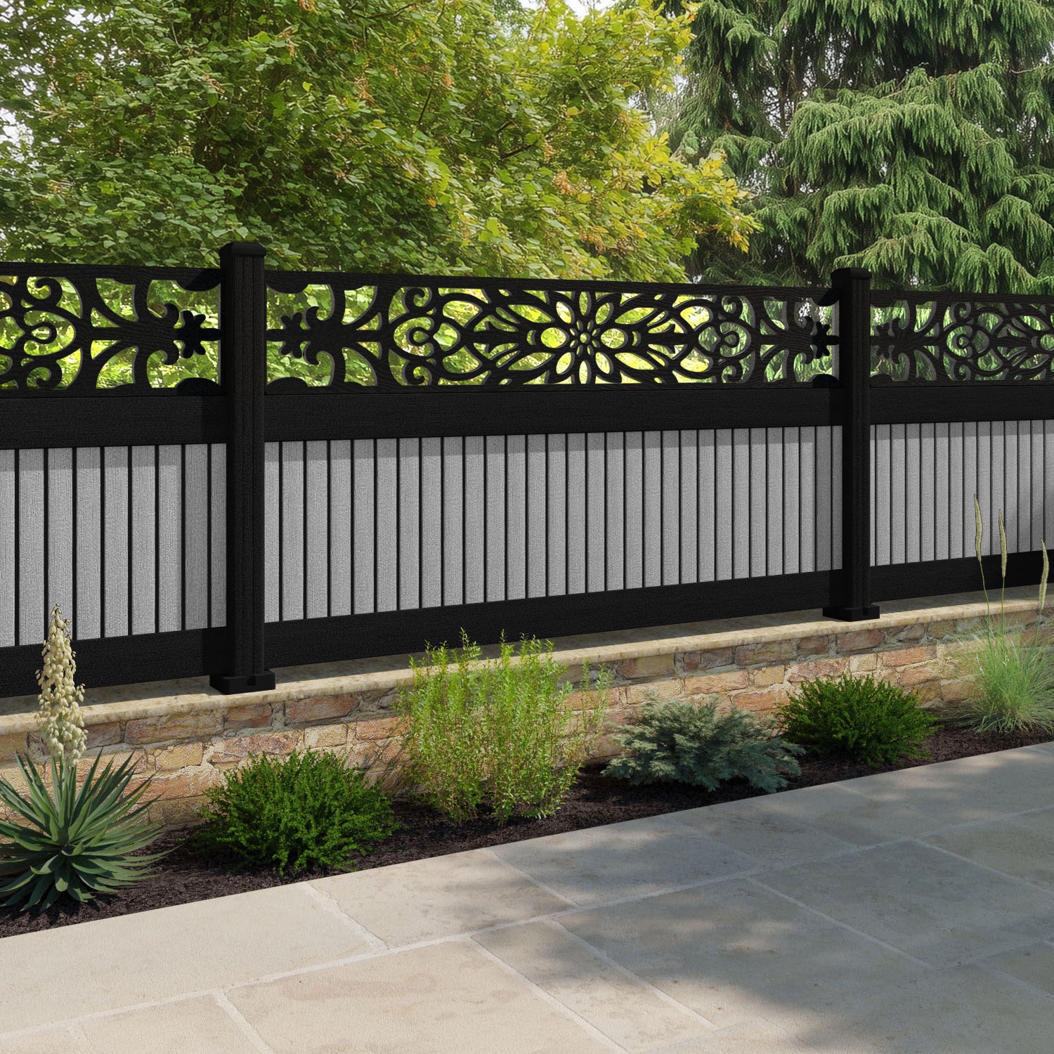 Virtis Windsor Fence Panel - Light Grey - with our composite posts