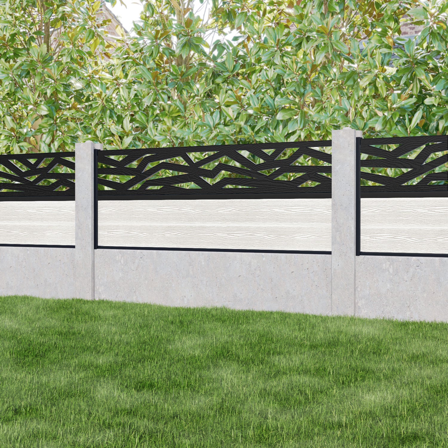 Classic Zenith Fence Panel - Light Stone - for existing concrete posts