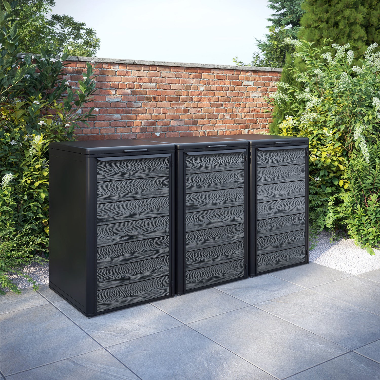 Curva Black 3 Bin Store with Classic Door Slat