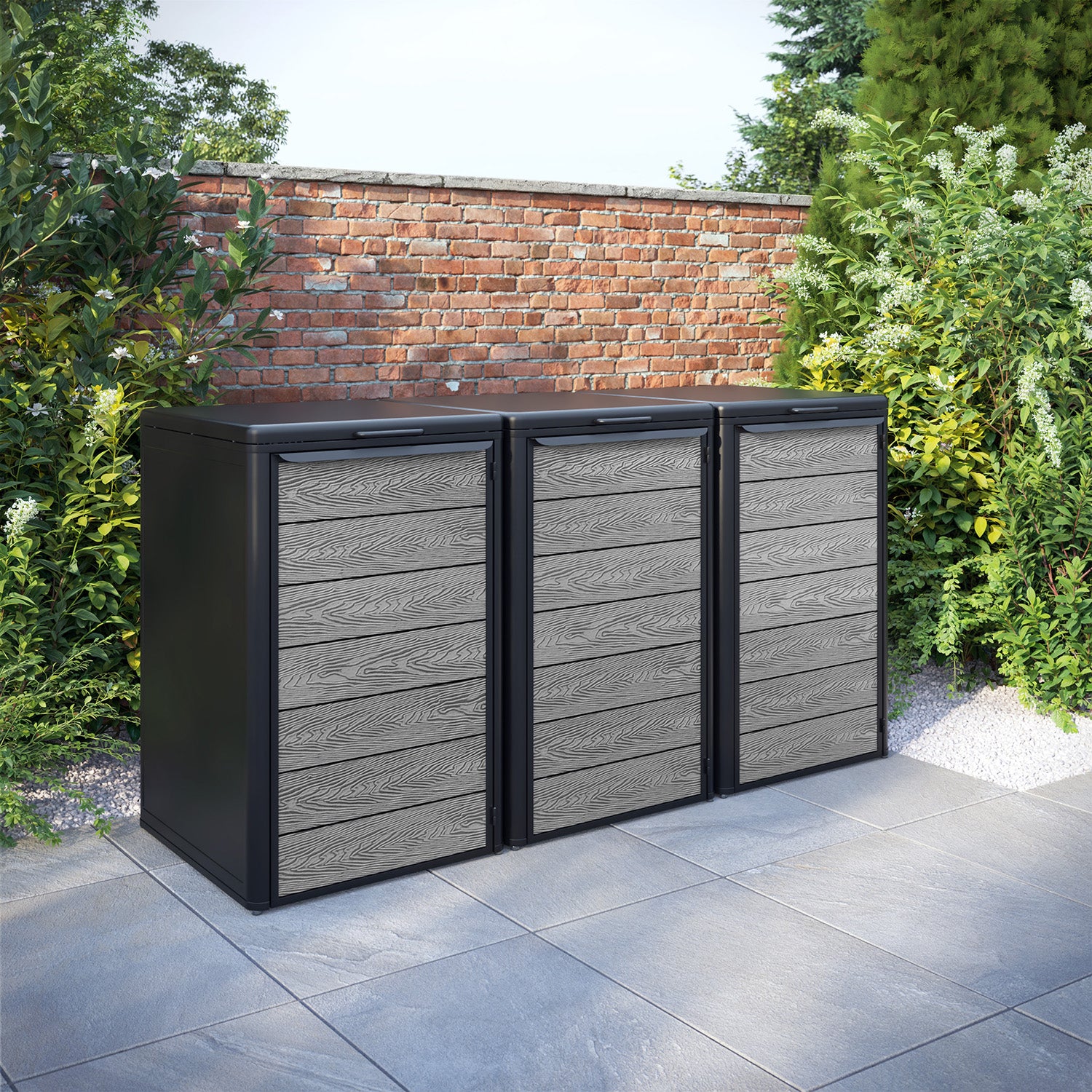 Curva Black 3 Bin Store with Classic Door Slat