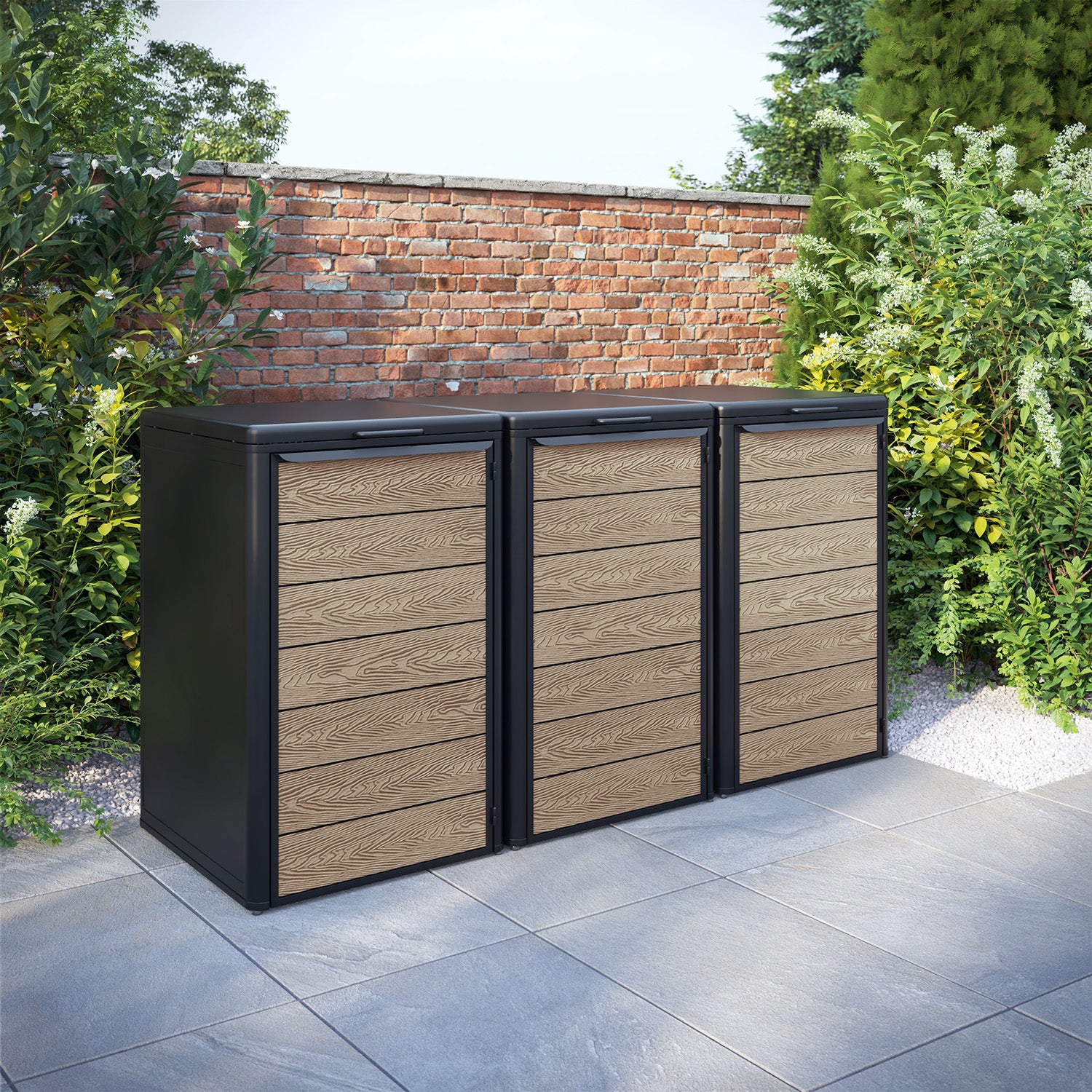 Curva Black 3 Bin Store with Classic Door Slat