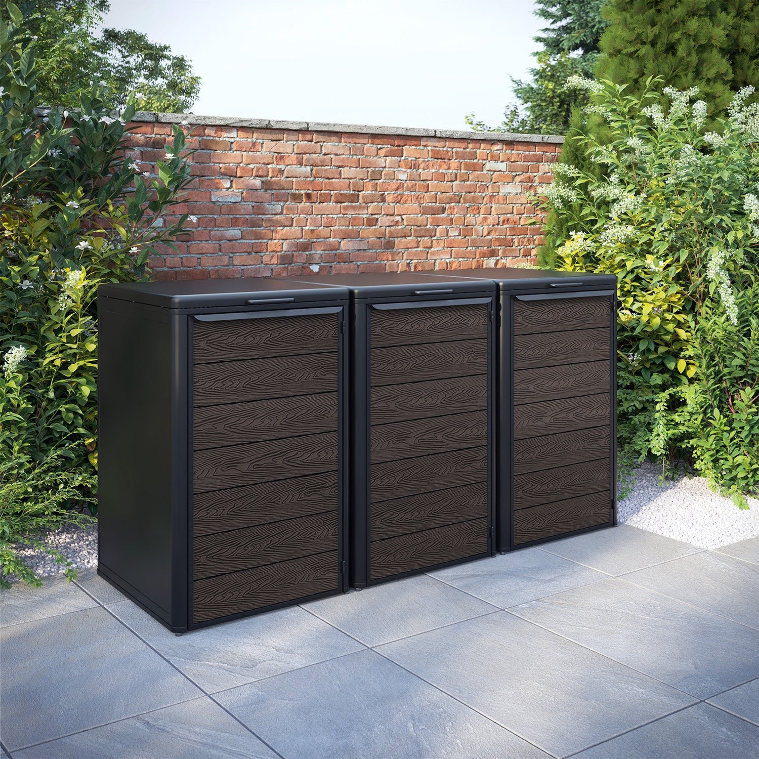 Curva Black 3 Bin Store with Classic Door Slat