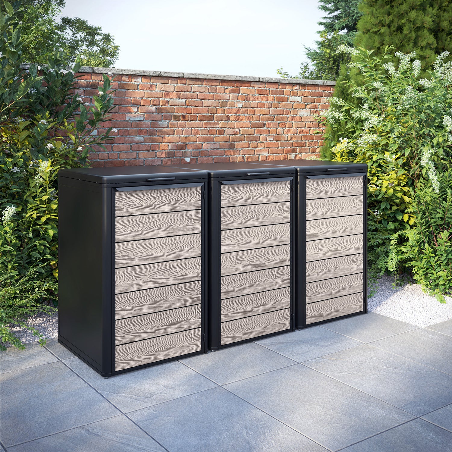 Curva Black 3 Bin Store with Classic Door Slat