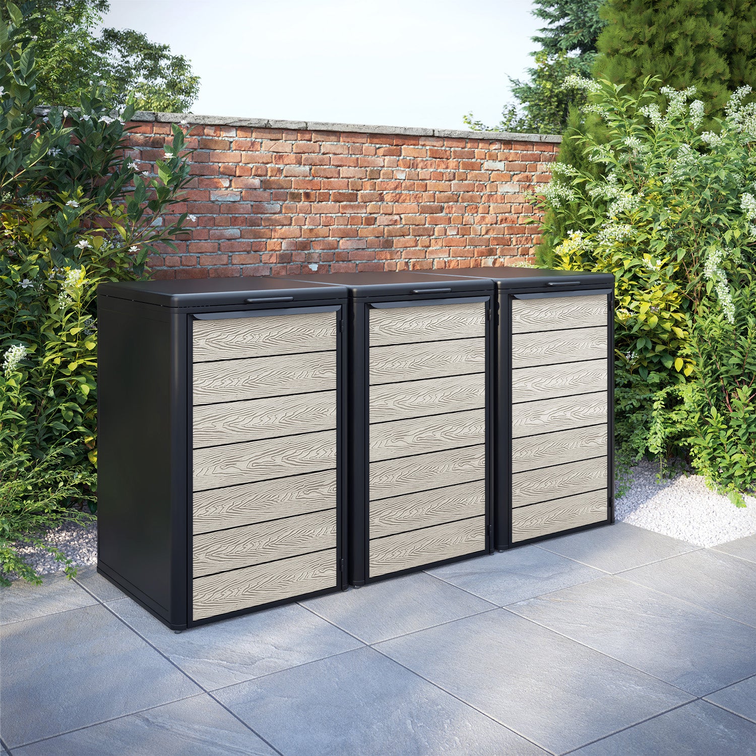 Curva Black 3 Bin Store with Classic Door Slat