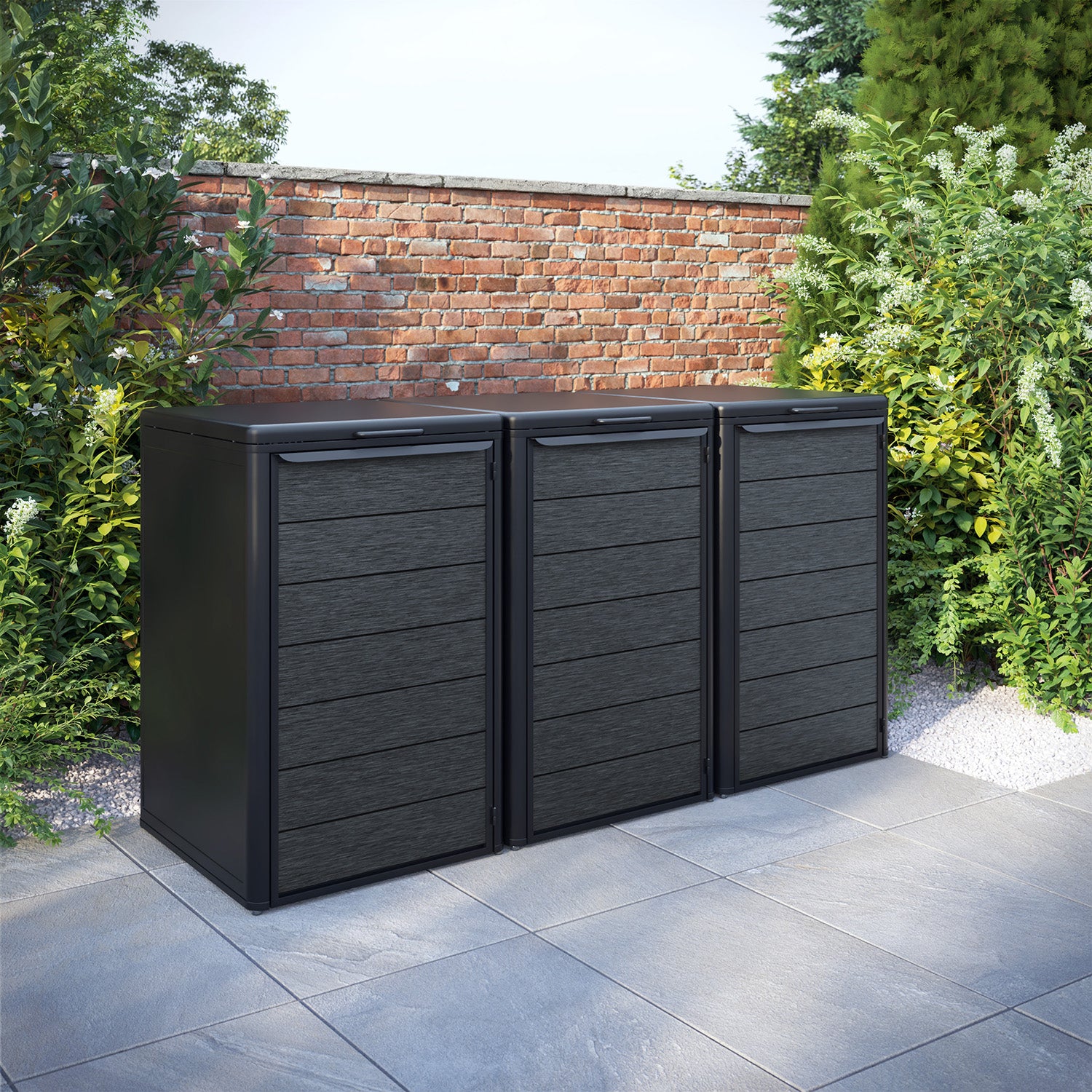 Curva Black 3 Bin Store with Fusion Door Slat