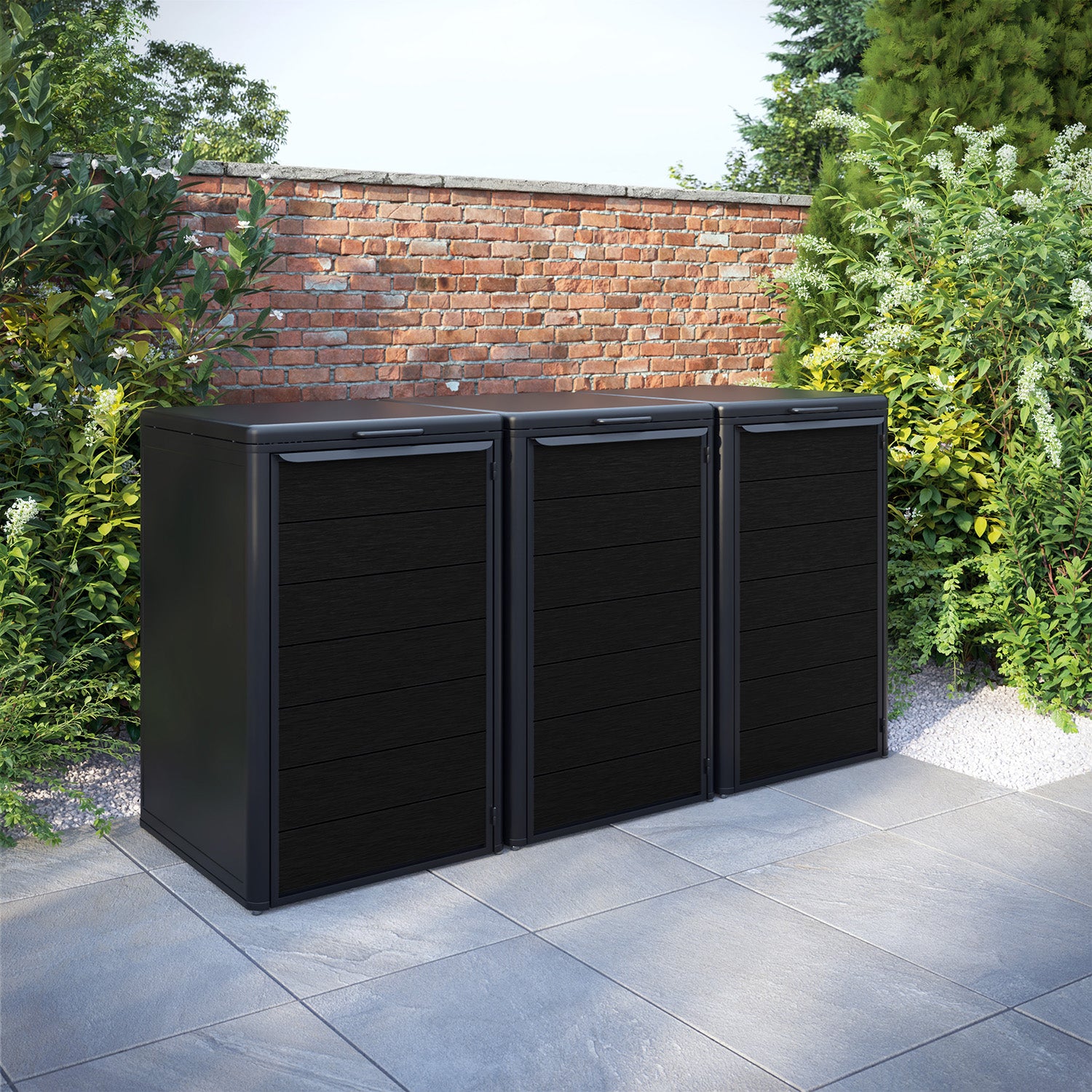 Curva Black 3 Bin Store with Fusion Door Slat