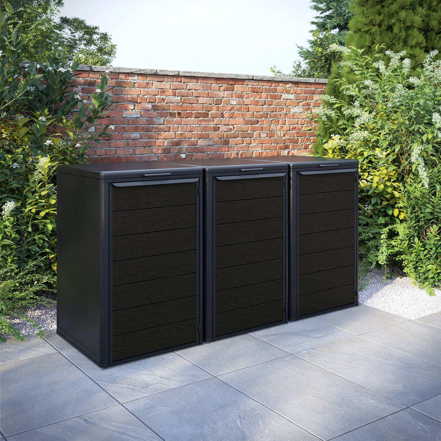 Curva Black 3 Bin Store with Fusion Door Slat