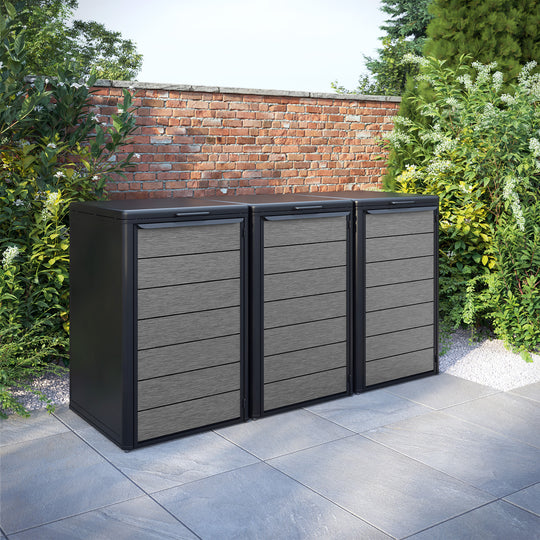 Curva Black 3 Bin Store with Fusion Door Slat