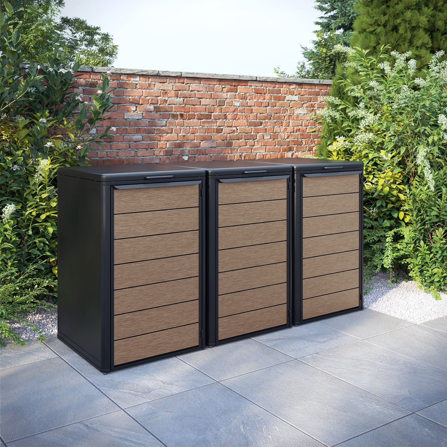 Curva Black 3 Bin Store with Fusion Door Slat