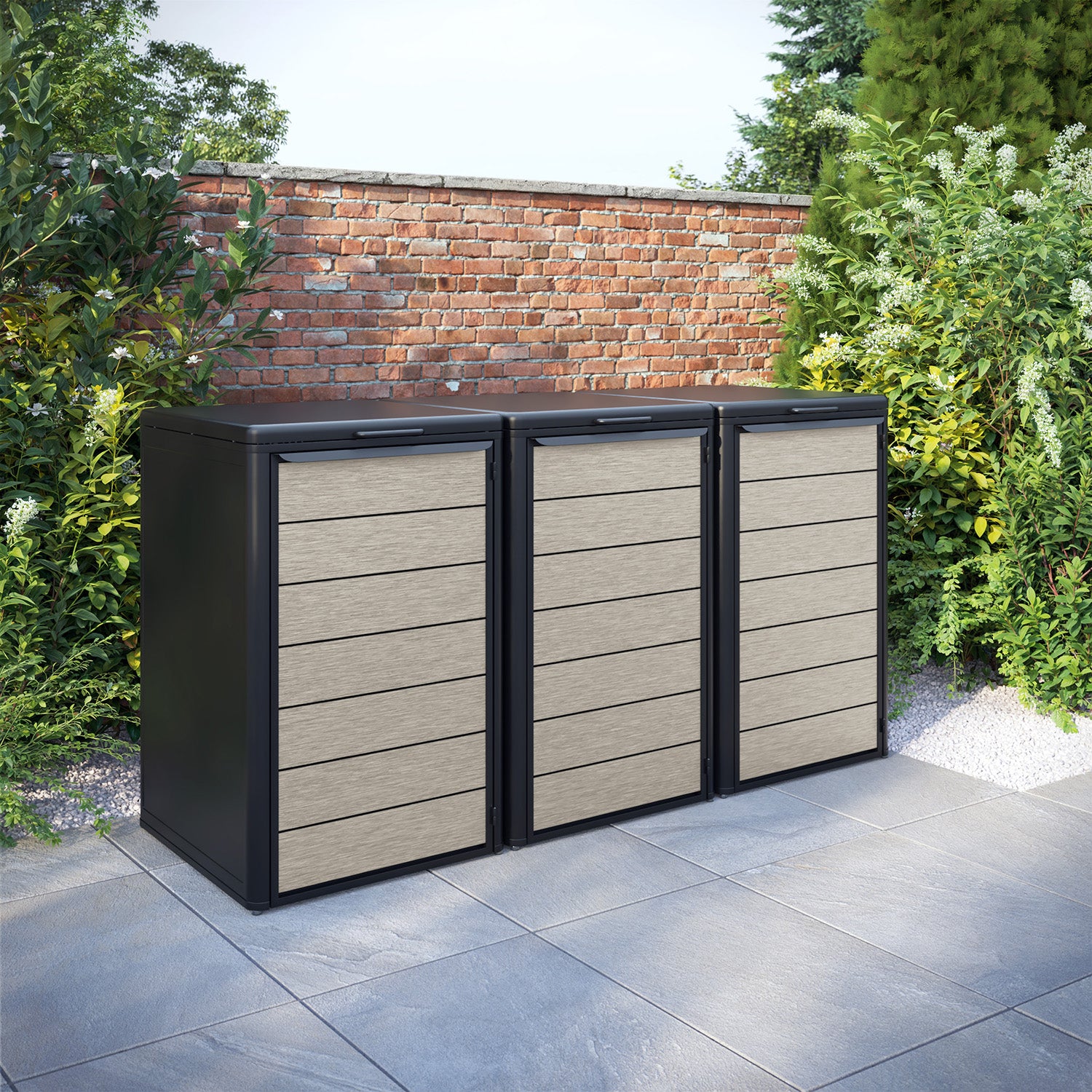 Curva Black 3 Bin Store with Fusion Door Slat