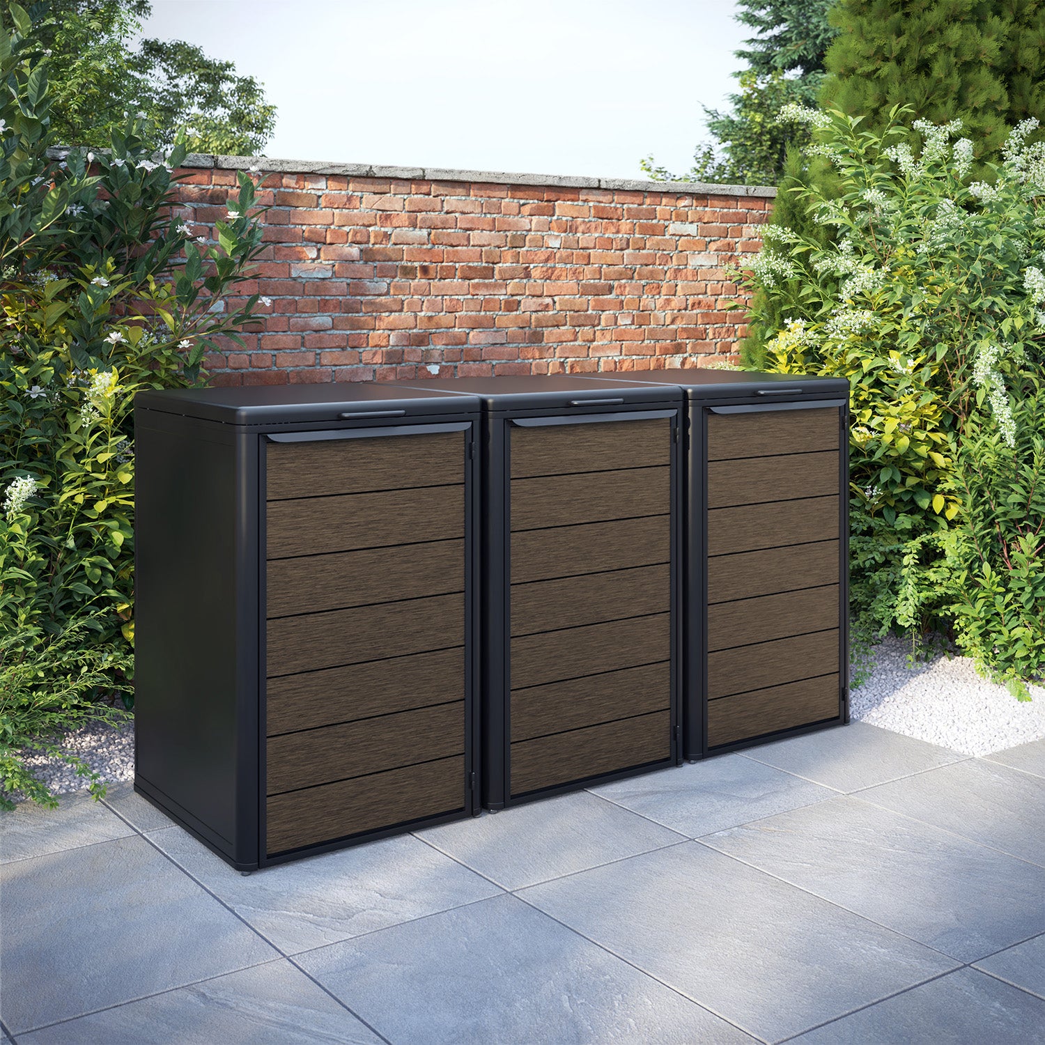 Curva Black 3 Bin Store with Fusion Door Slat