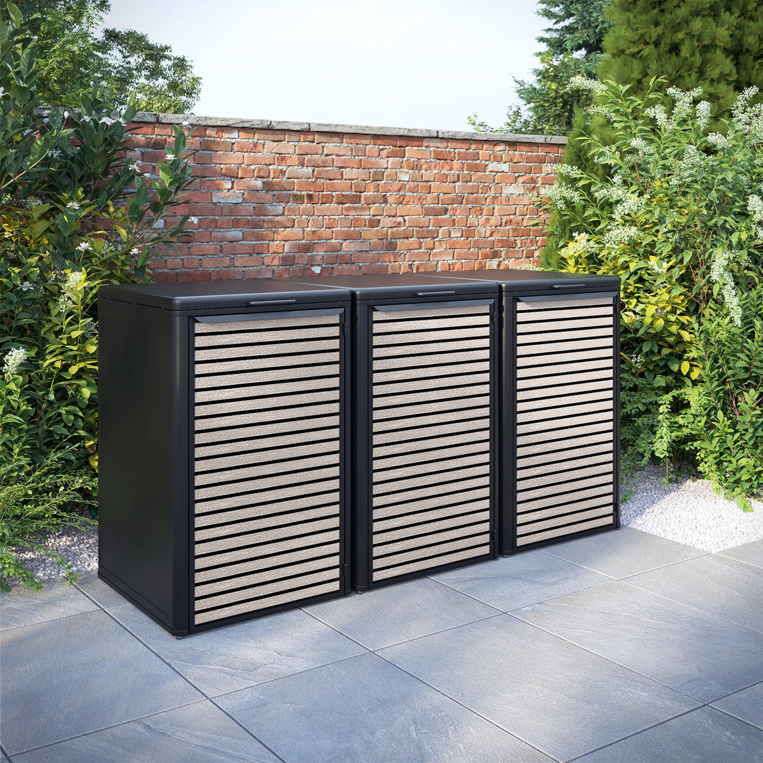 Curva Black 3 Bin Store with Hudson Door Slat