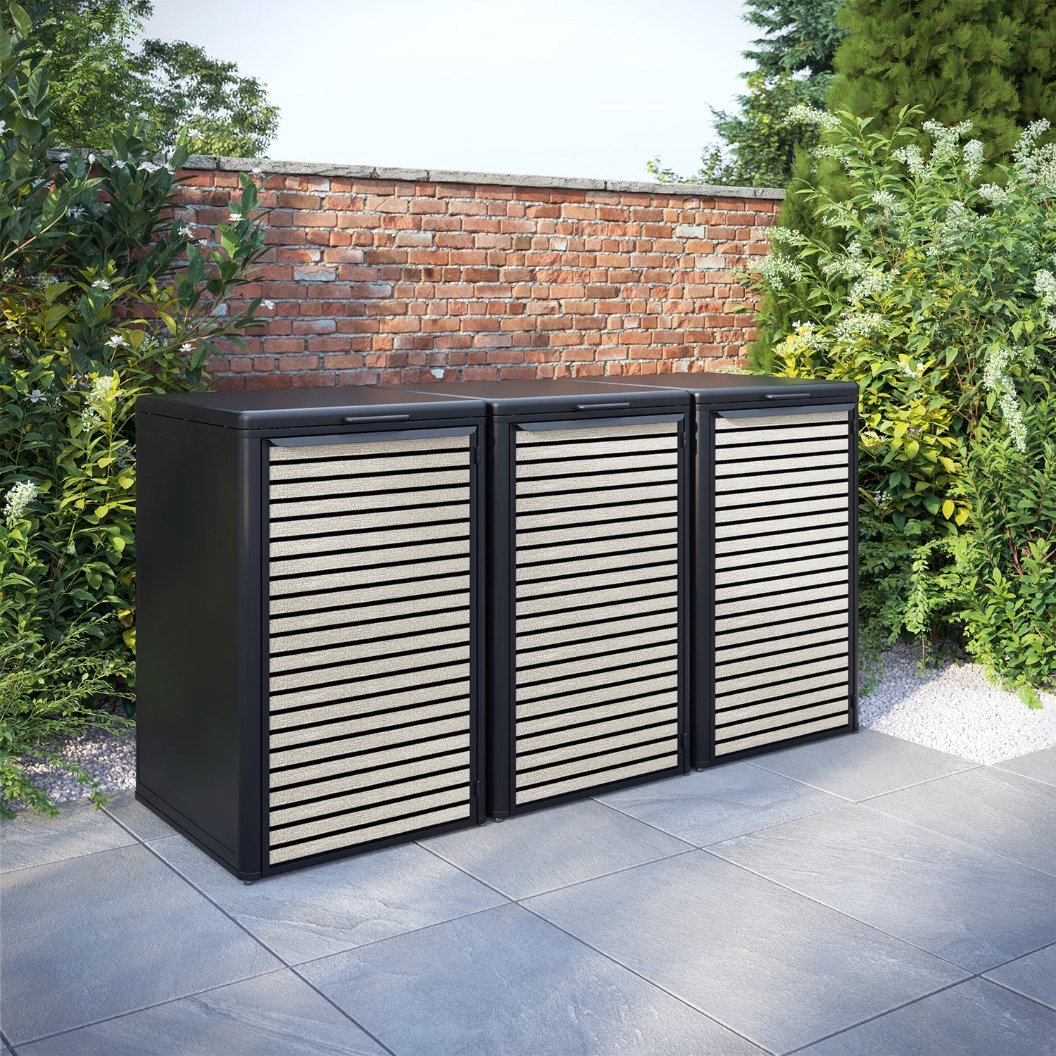Curva Black 3 Bin Store with Hudson Door Slat