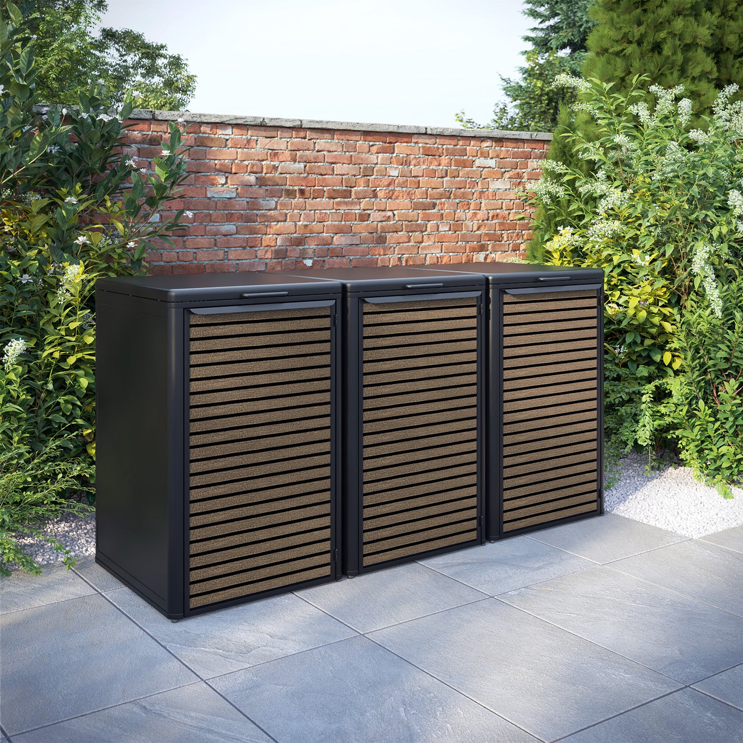 Curva Black 3 Bin Store with Hudson Door Slat