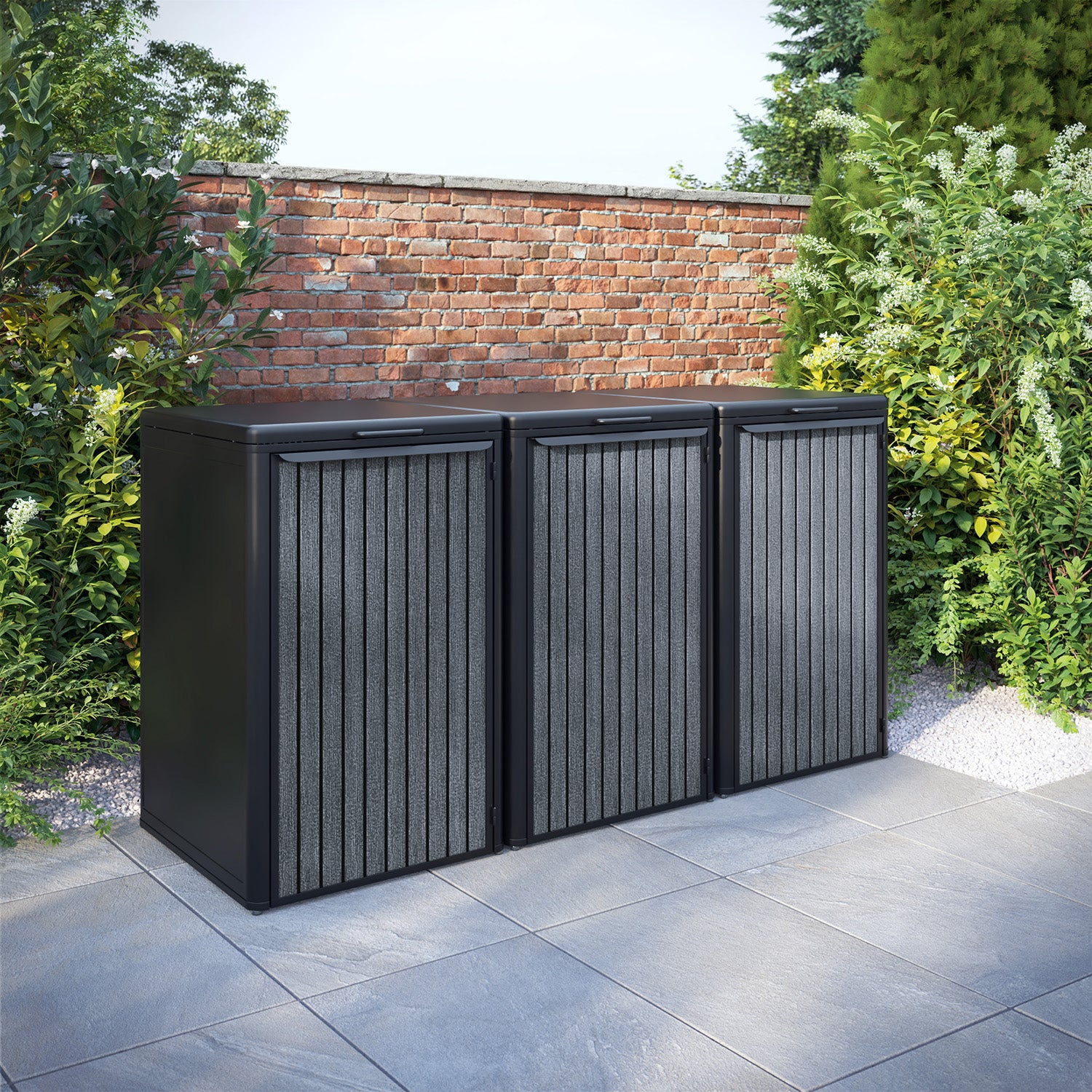 Curva Black 3 Bin Store with Virtis Door Slat