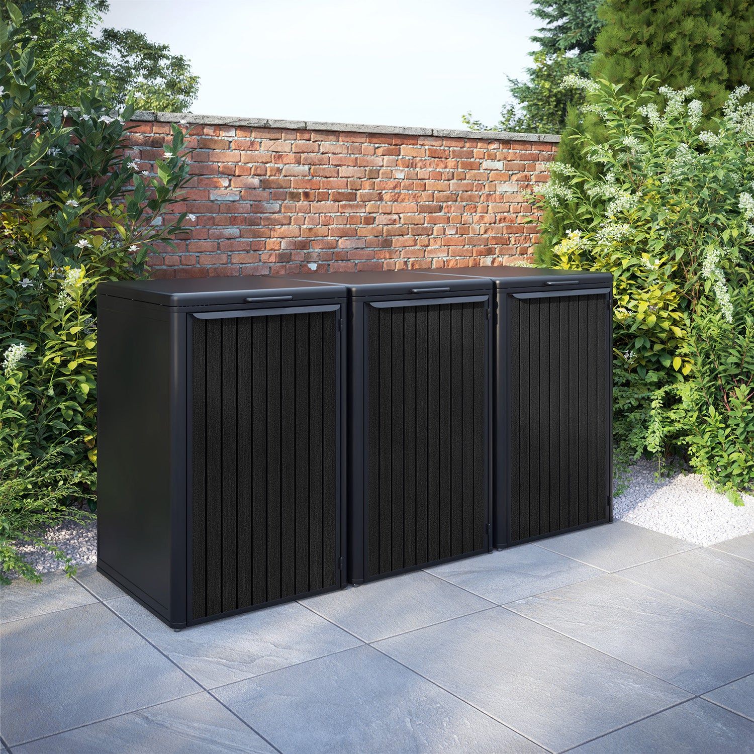Curva Black 3 Bin Store with Virtis Door Slat