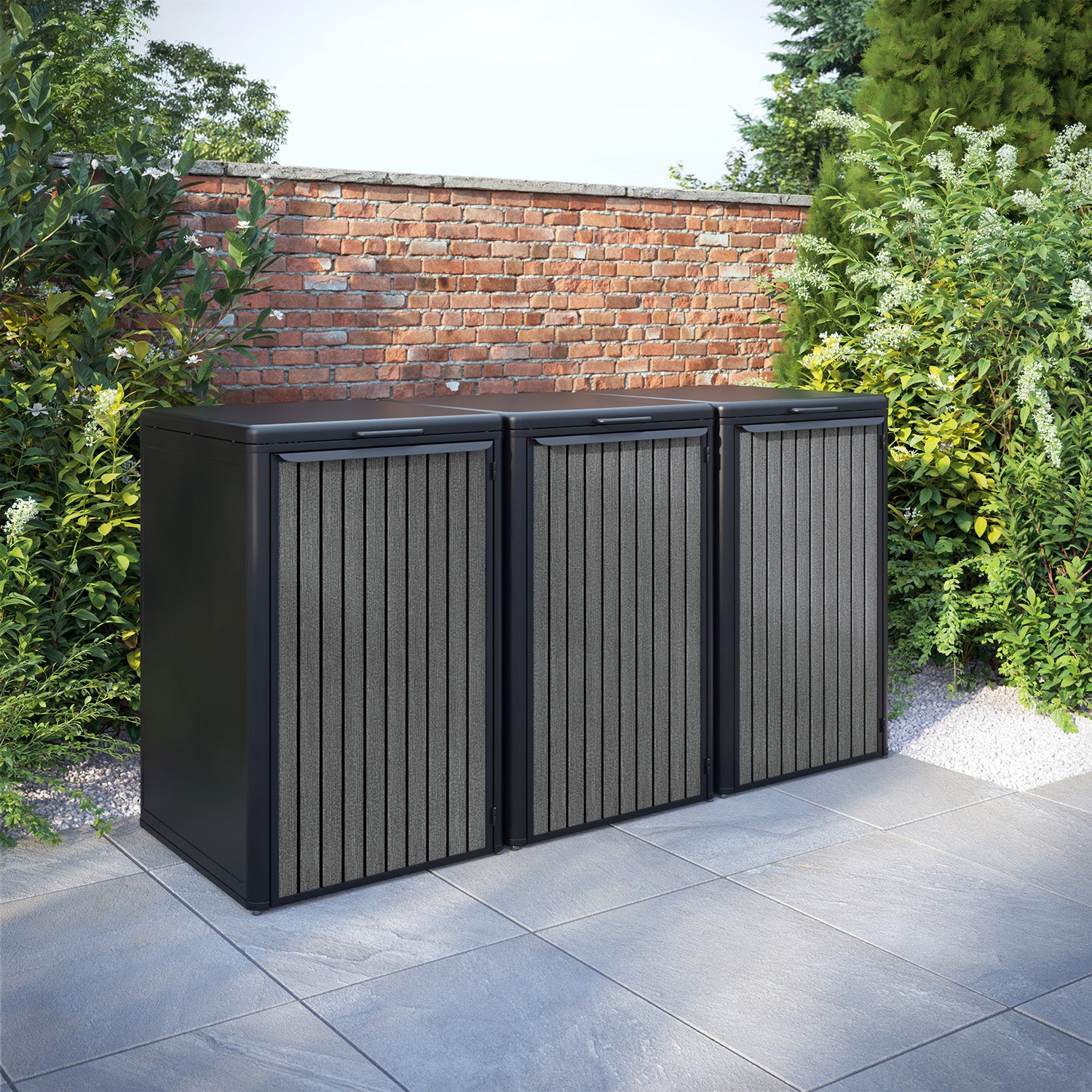 Curva Black 3 Bin Store with Virtis Door Slat