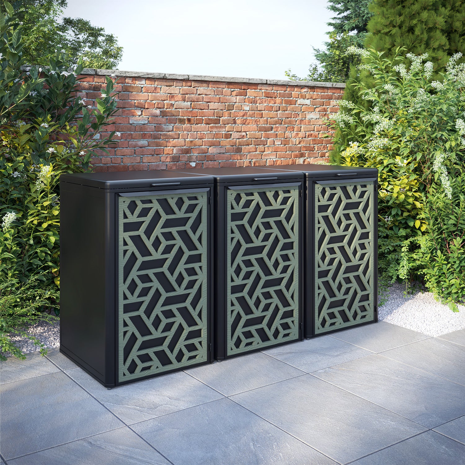 Curva Black 3 Bin Store with Contour Door Screen