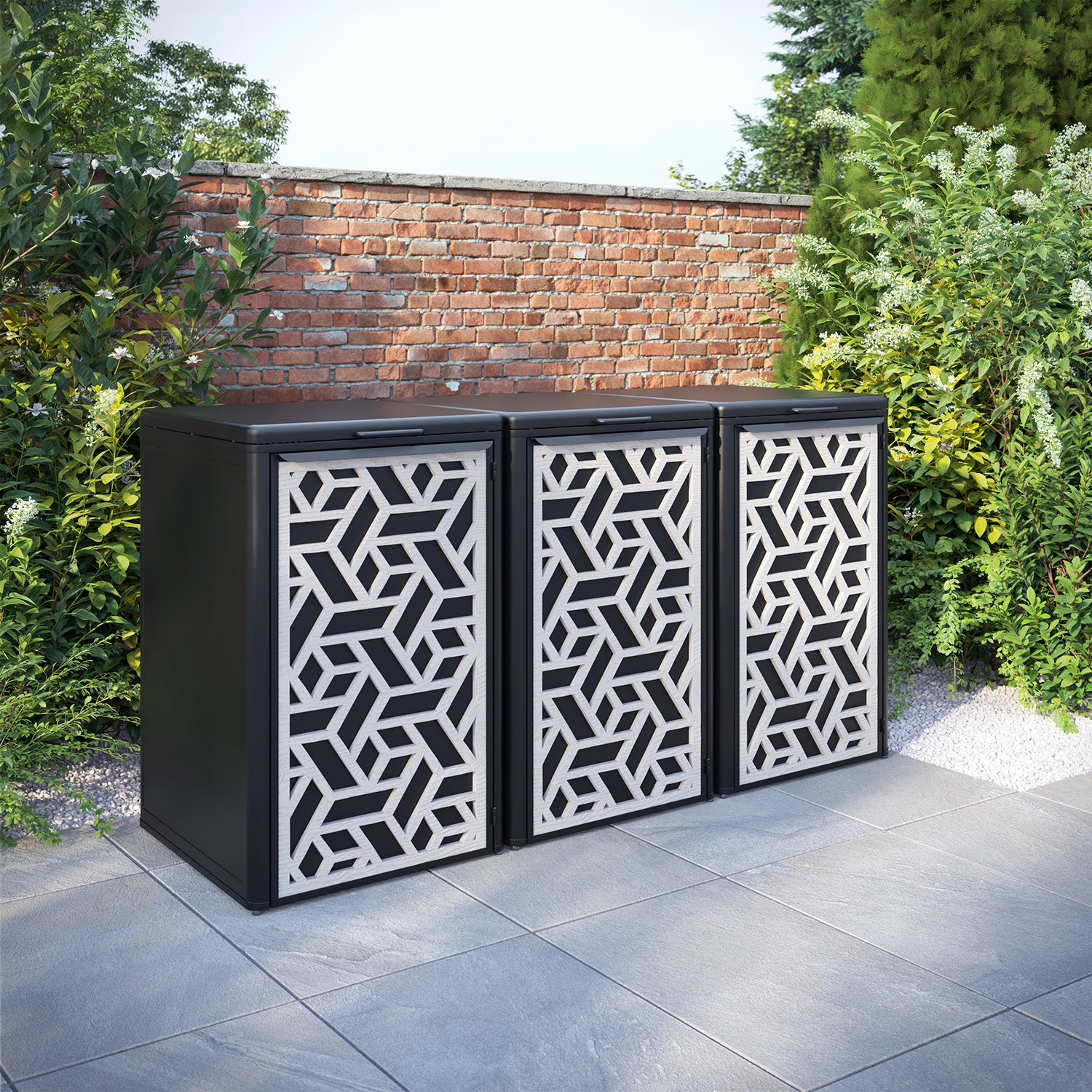 Curva Black 3 Bin Store with Contour Door Screen