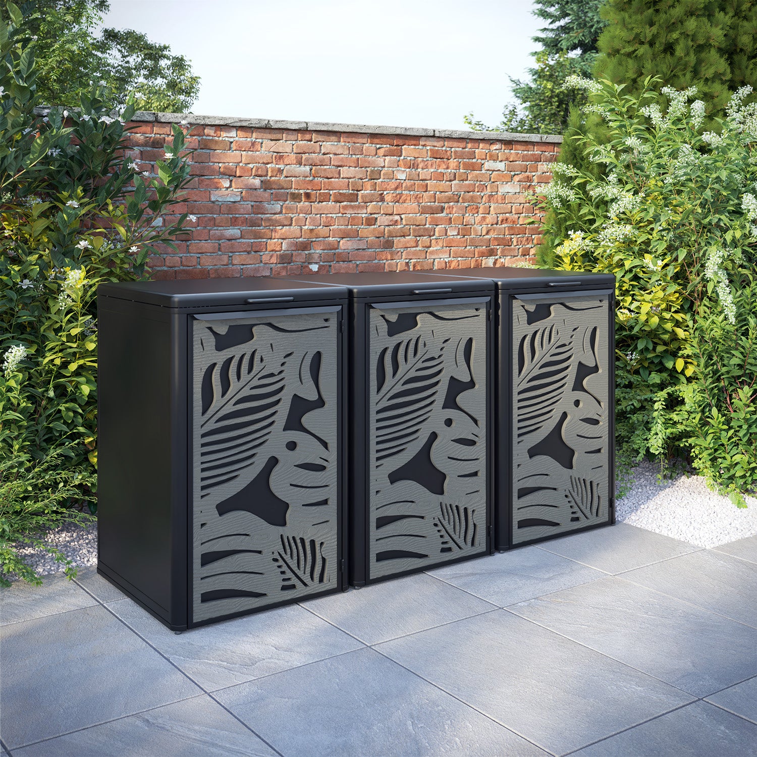 Curva Black 3 Bin Store with Fauna Door Screen