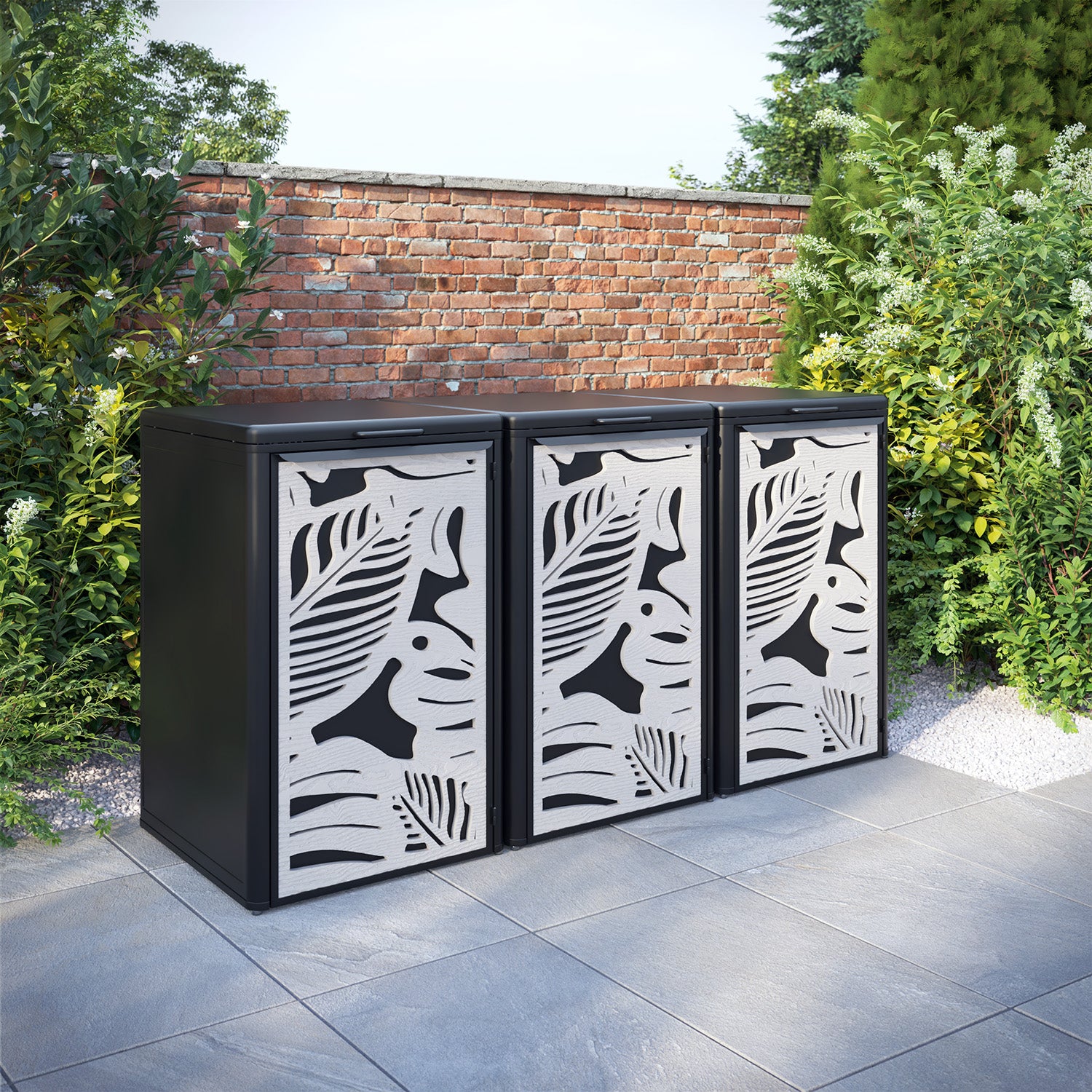Curva Black 3 Bin Store with Fauna Door Screen