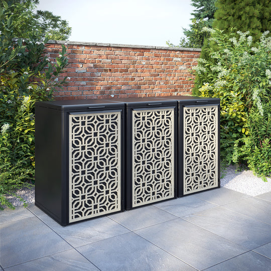Curva Black 3 Bin Store with Micro Door Screen