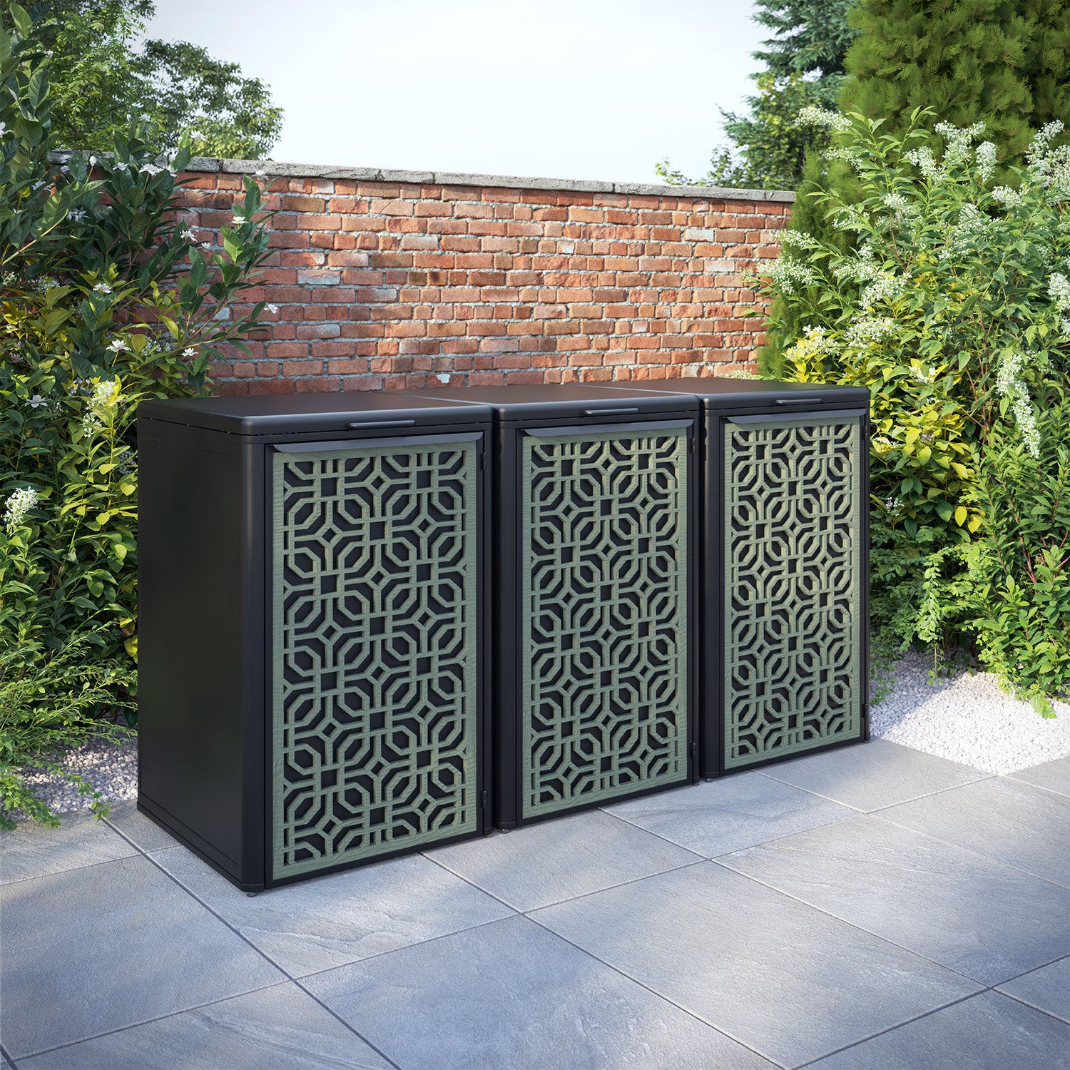 Curva Black 3 Bin Store with Micro Door Screen