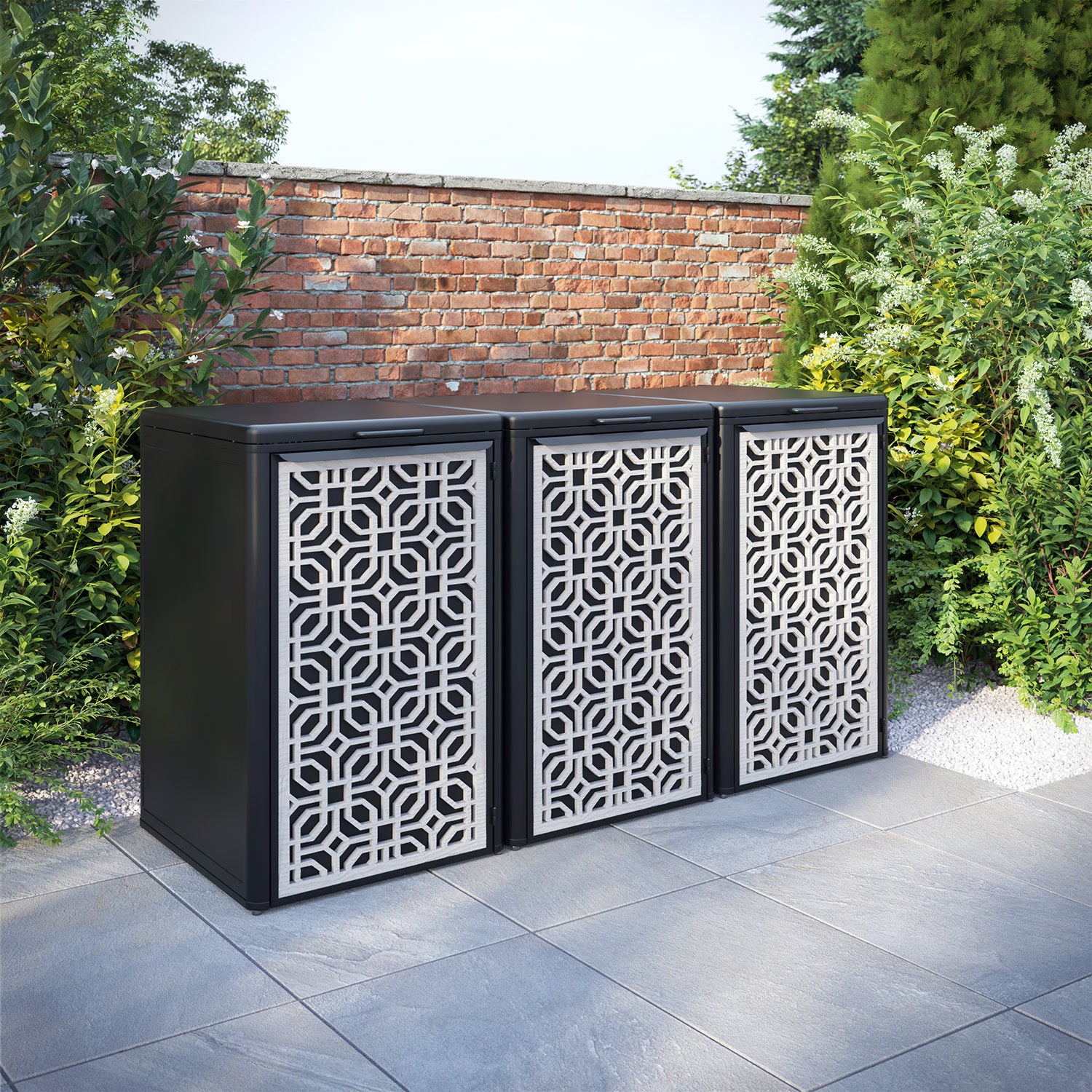 Curva Black 3 Bin Store with Micro Door Screen