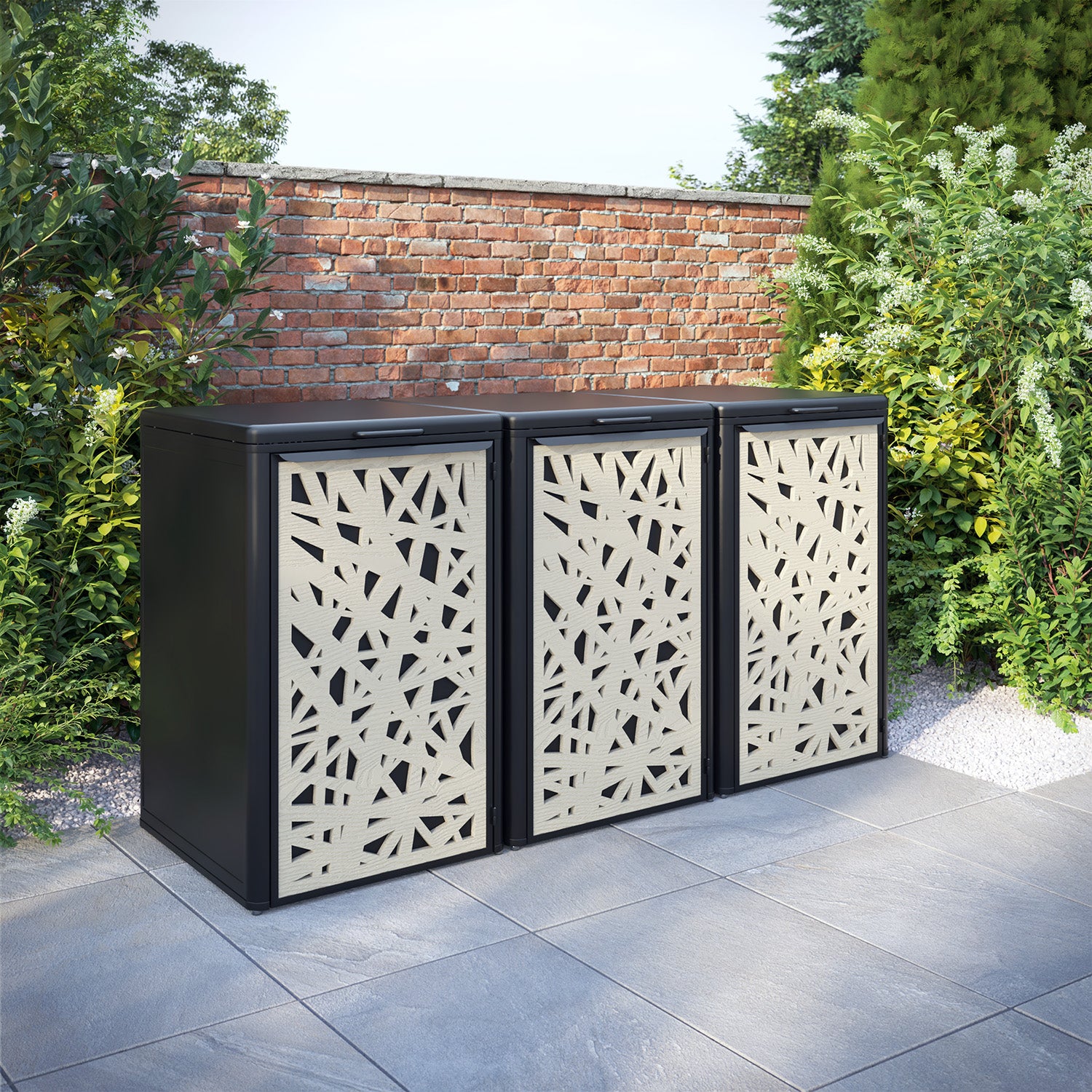 Curva Black 3 Bin Store with Prism Door Screen