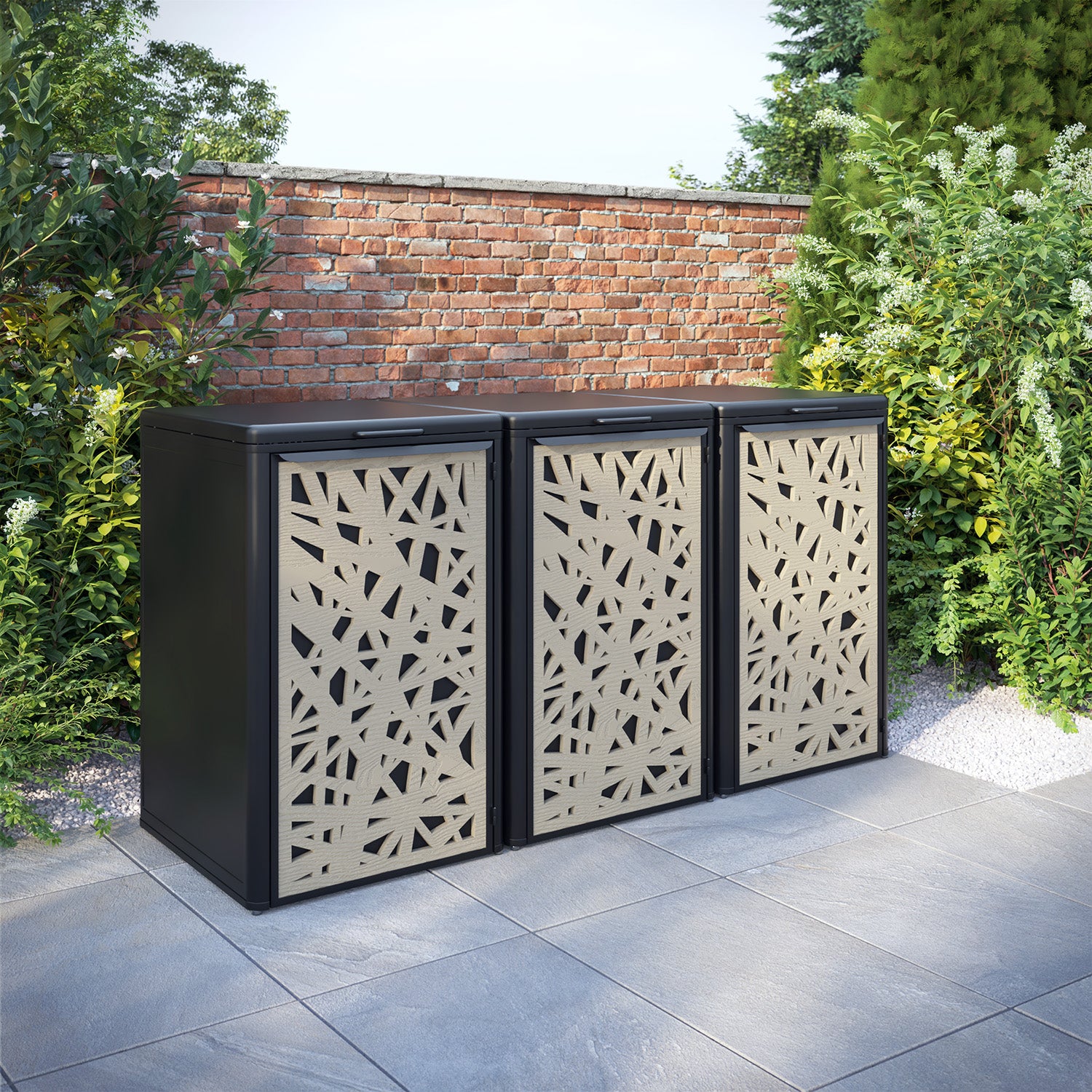 Curva Black 3 Bin Store with Prism Door Screen