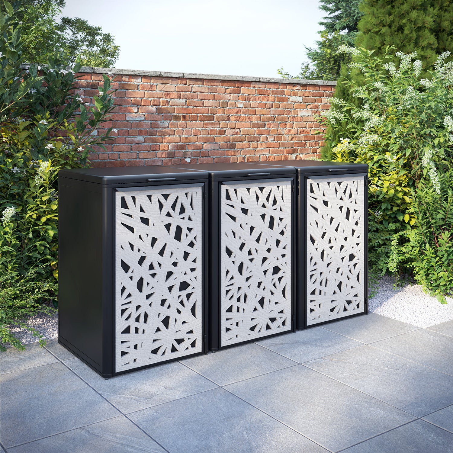 Curva Black 3 Bin Store with Prism Door Screen