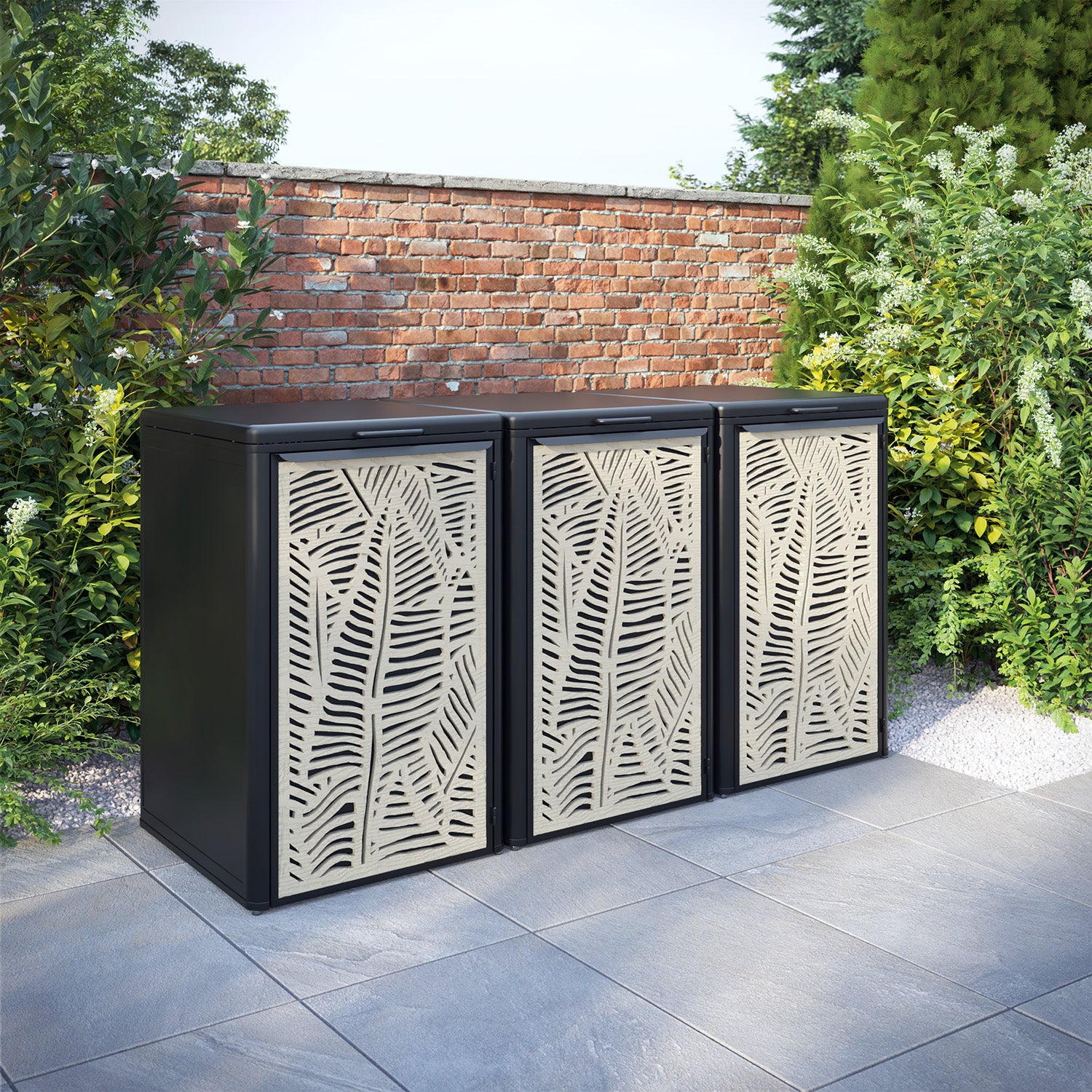 Curva Black 3 Bin Store with Quill Door Screen