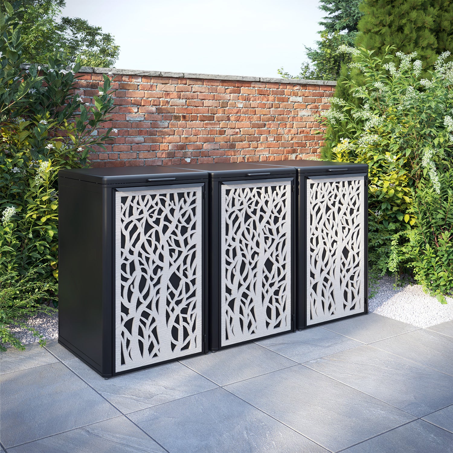 Curva Black 3 Bin Store with Twilight Door Screen