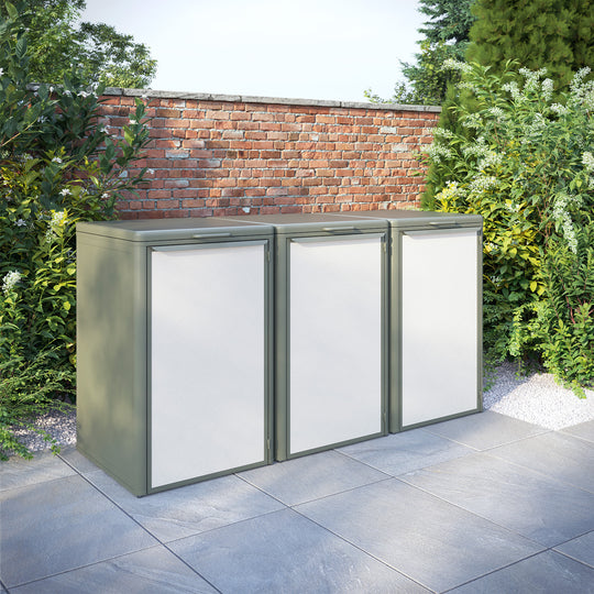 Curva Dusty Green 3 Bin Store with Textaline Door