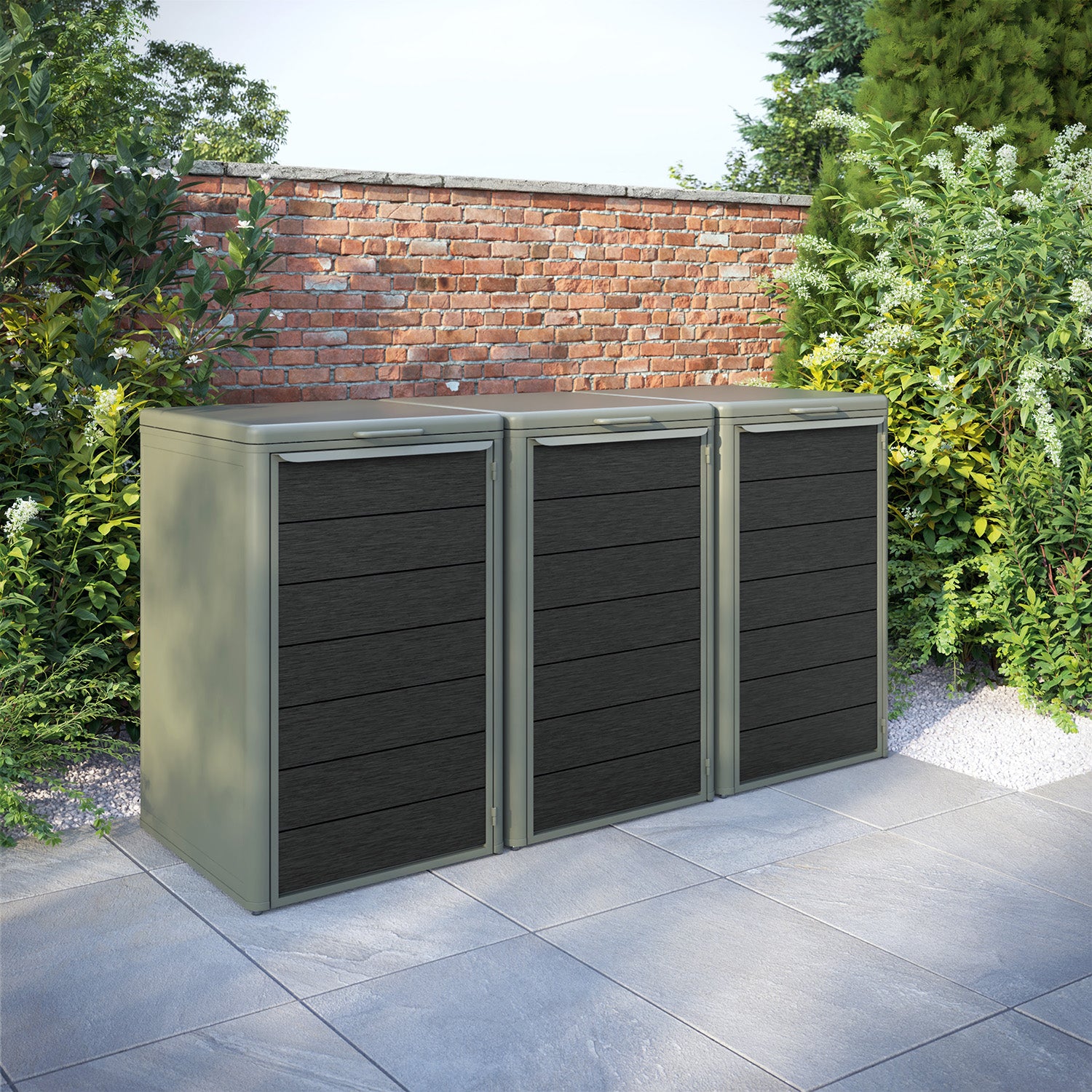 Curva Dusty Green 3 Bin Store with Fusion Door Slat
