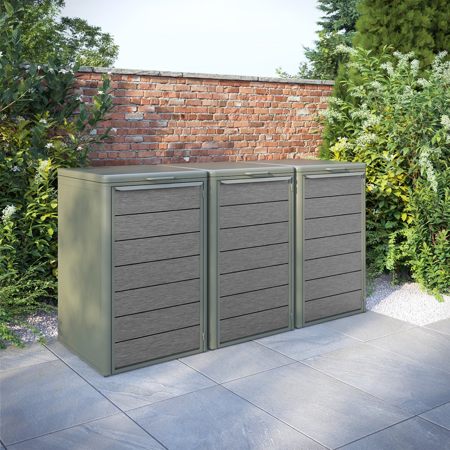 Curva Dusty Green 3 Bin Store with Fusion Door Slat