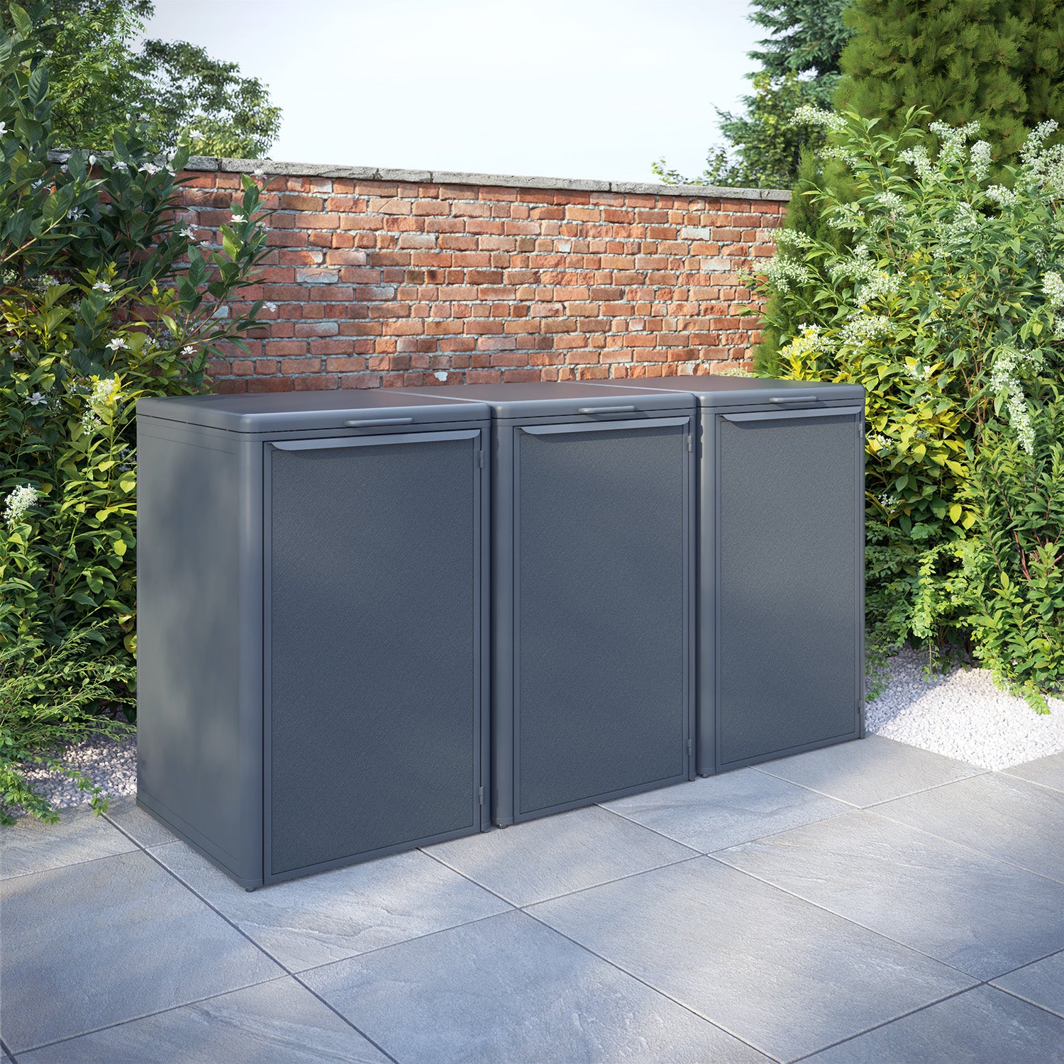 Curva Anthracite Grey 3 Bin Store with Textaline Door