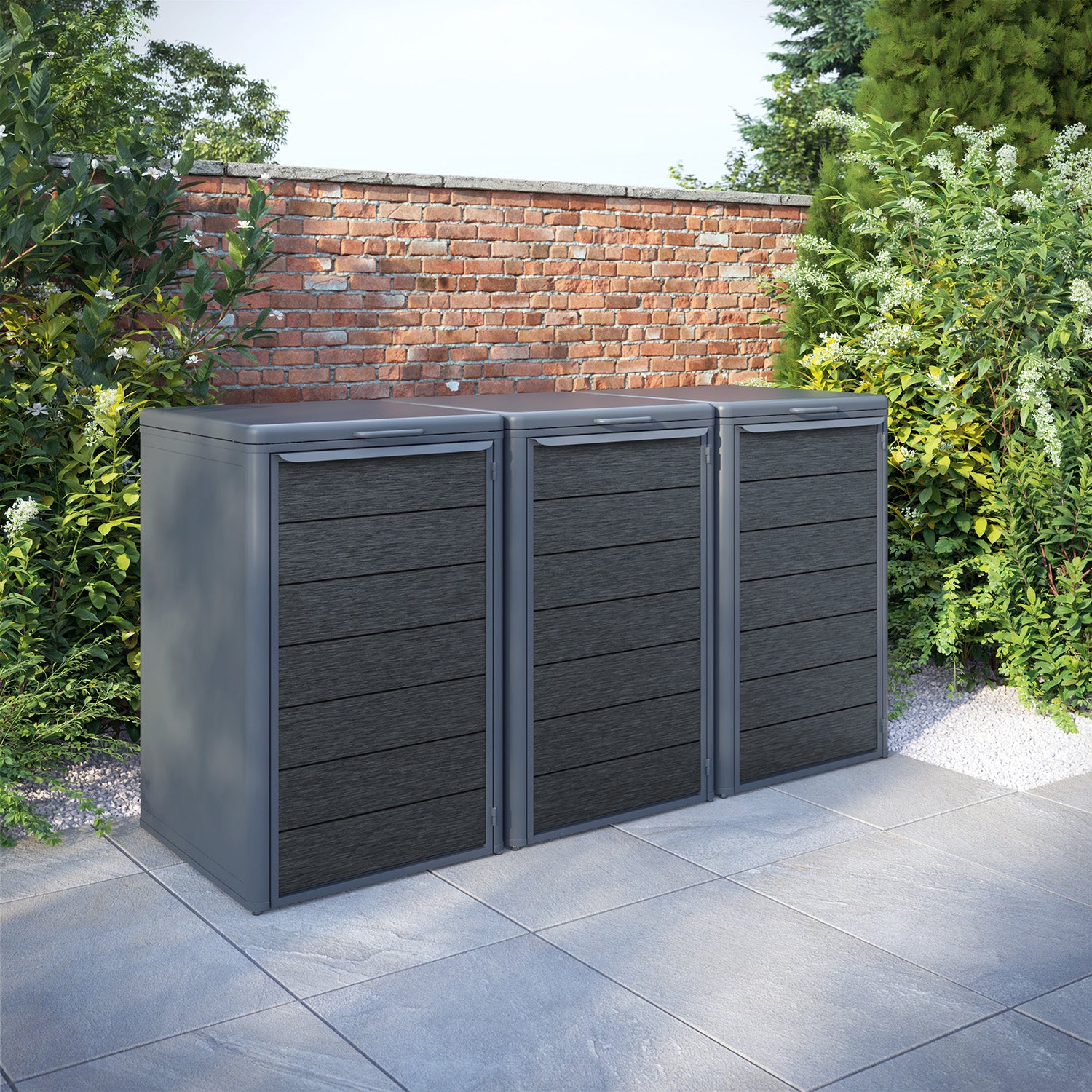Curva Anthracite Grey 3 Bin Store with Fusion Door Slat