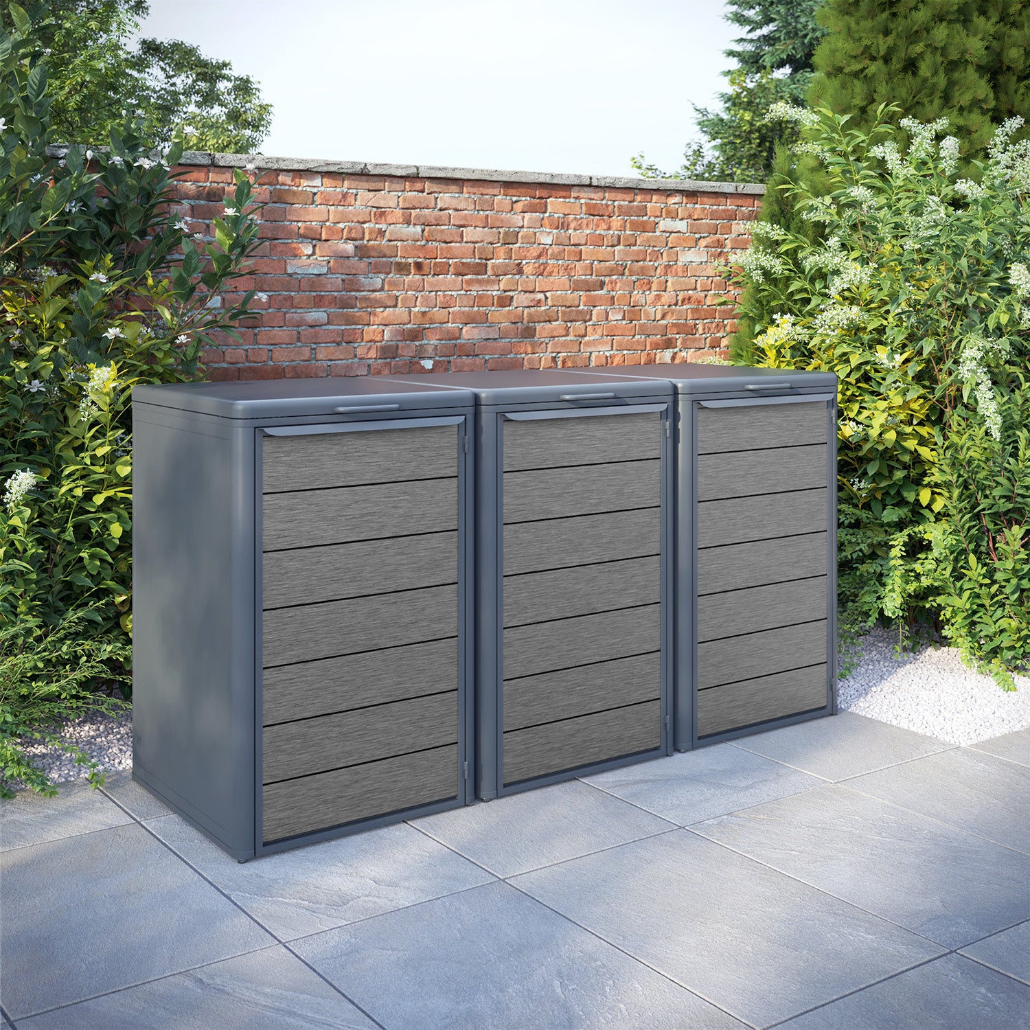 Curva Anthracite Grey 3 Bin Store with Fusion Door Slat