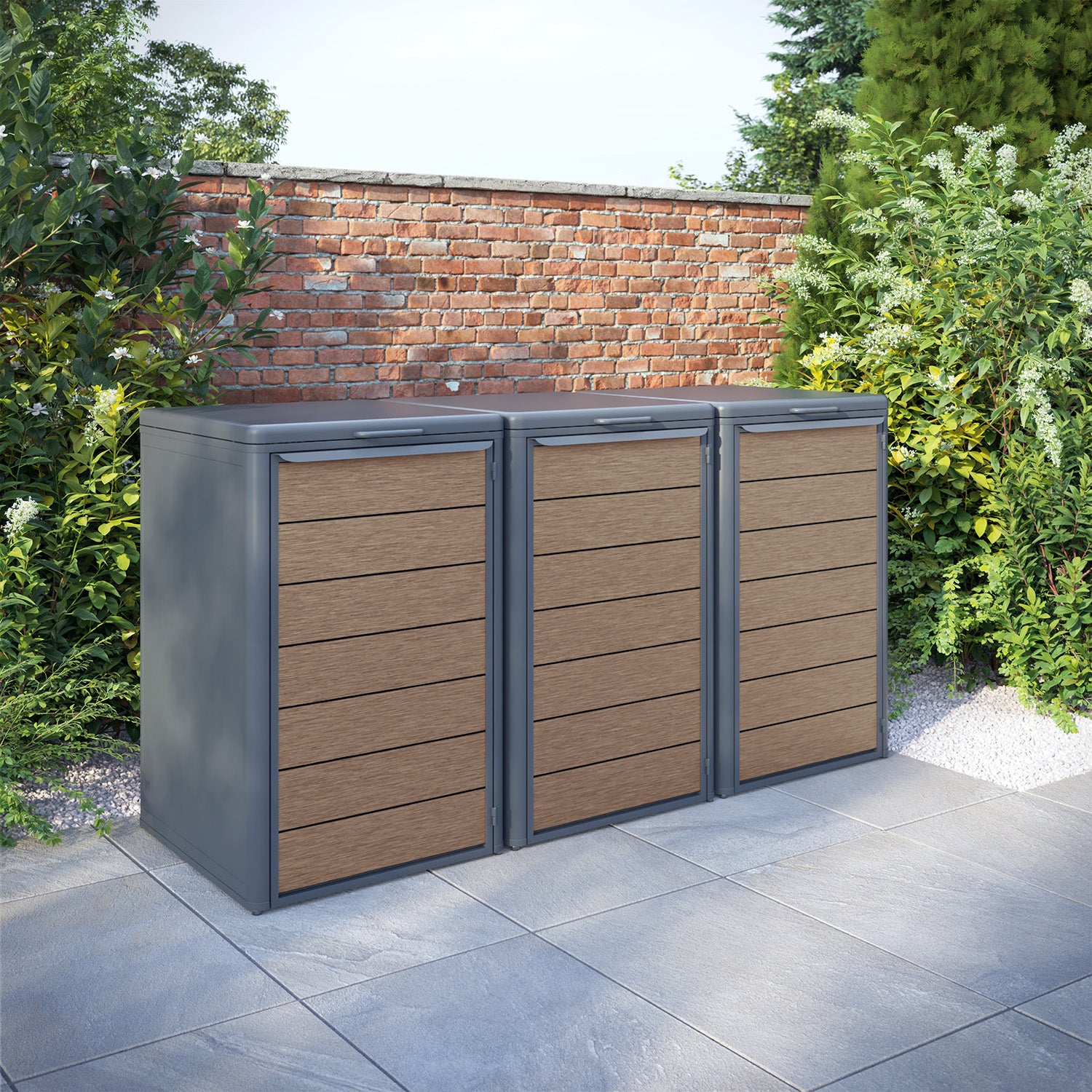 Curva Anthracite Grey 3 Bin Store with Fusion Door Slat