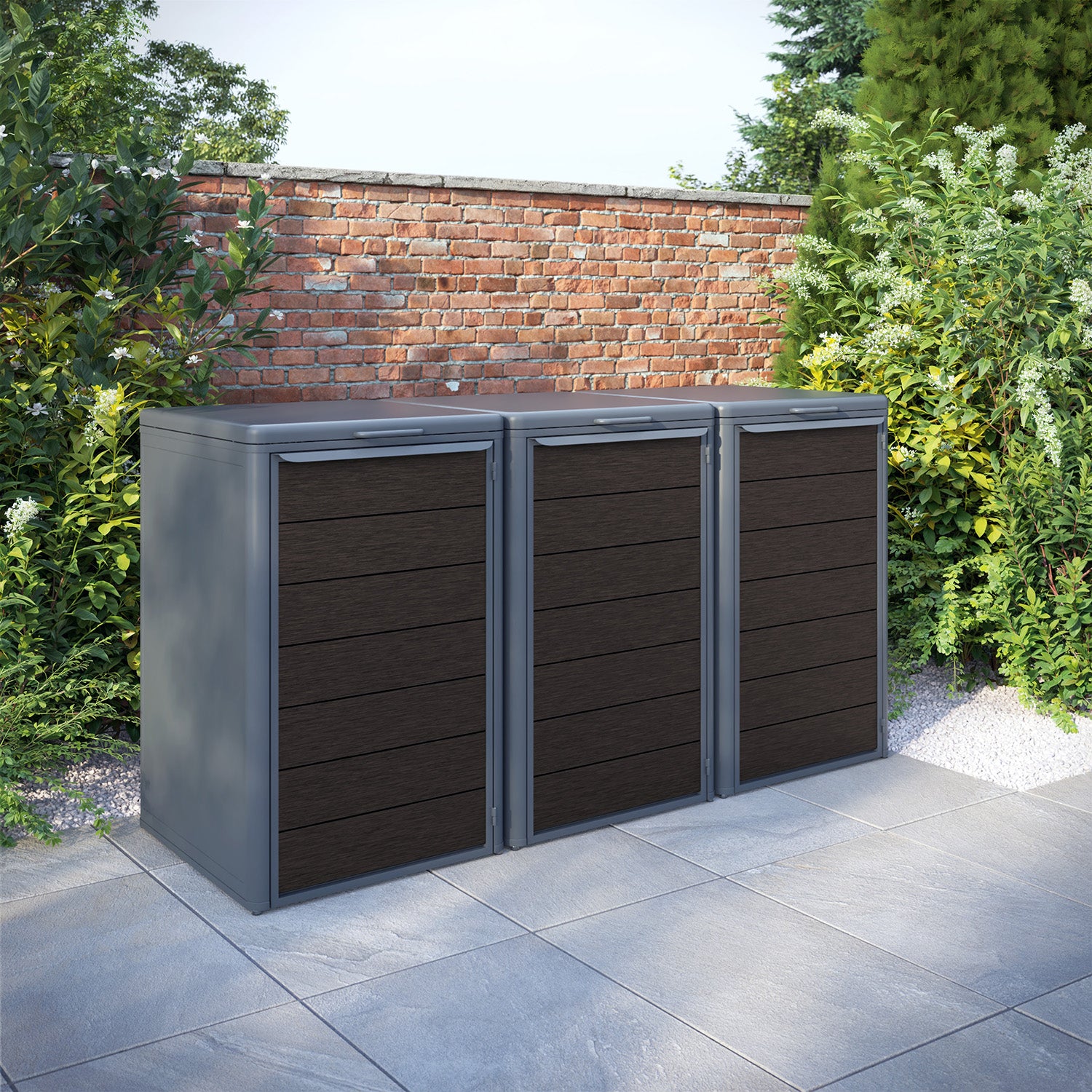 Curva Anthracite Grey 3 Bin Store with Fusion Door Slat