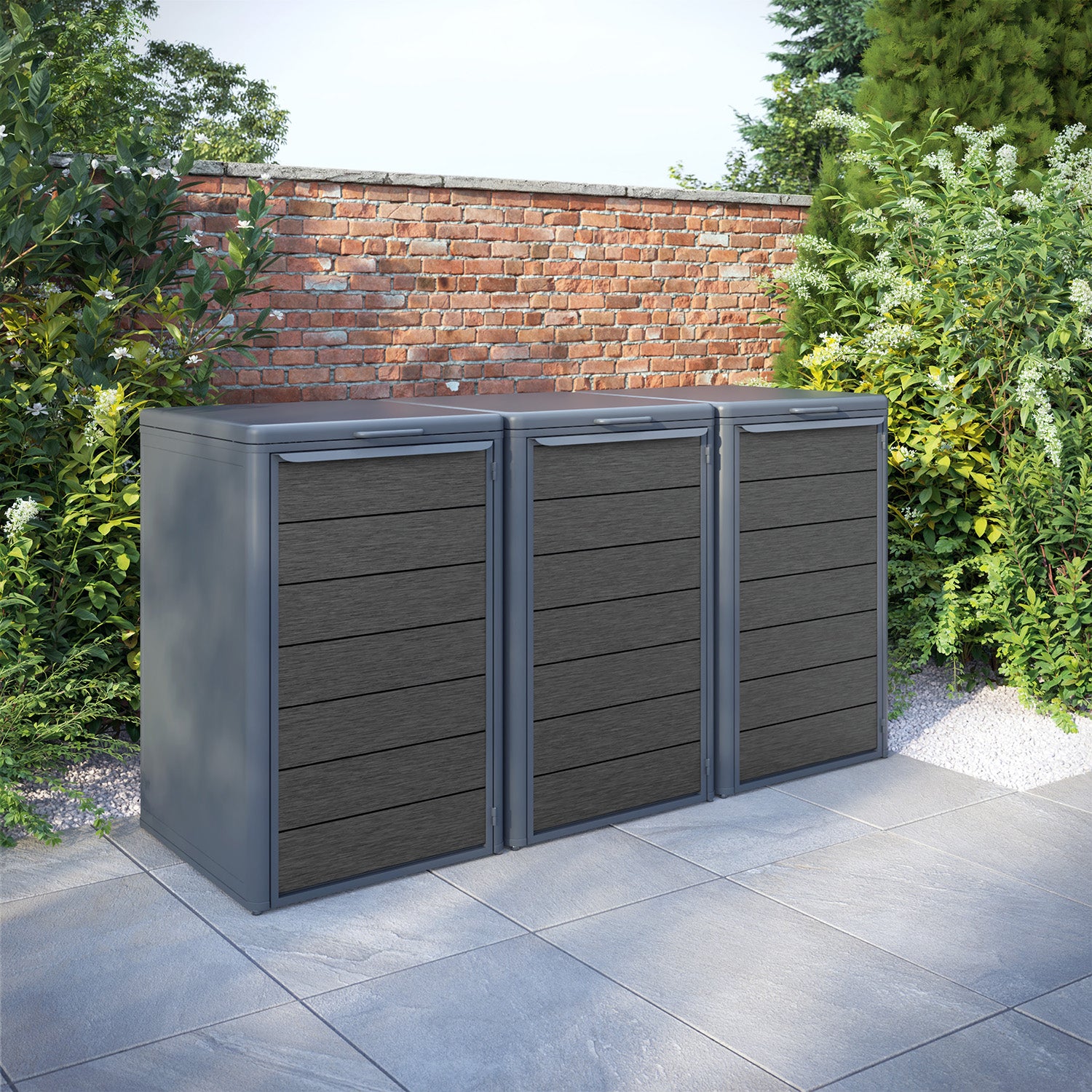 Curva Anthracite Grey 3 Bin Store with Fusion Door Slat