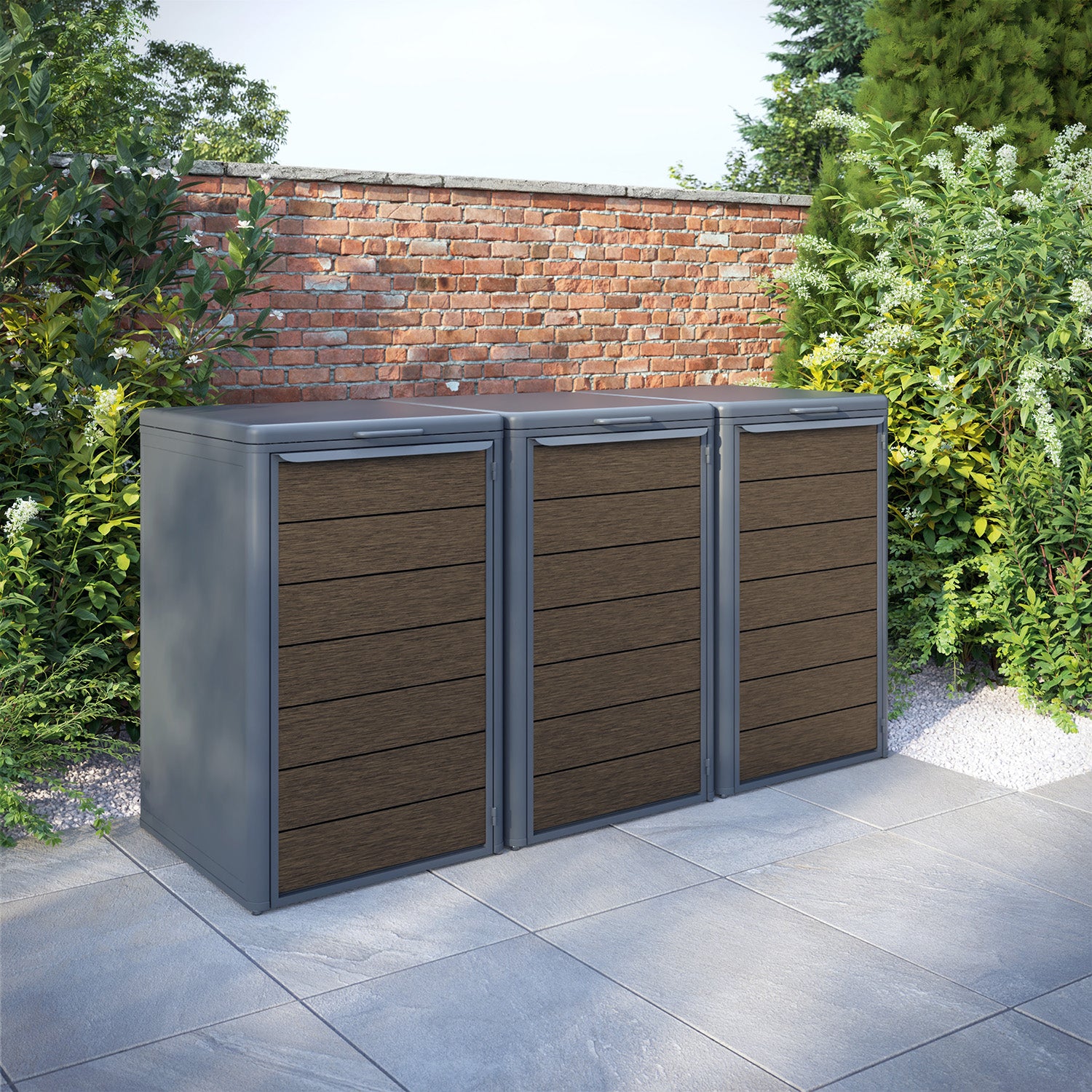 Curva Anthracite Grey 3 Bin Store with Fusion Door Slat