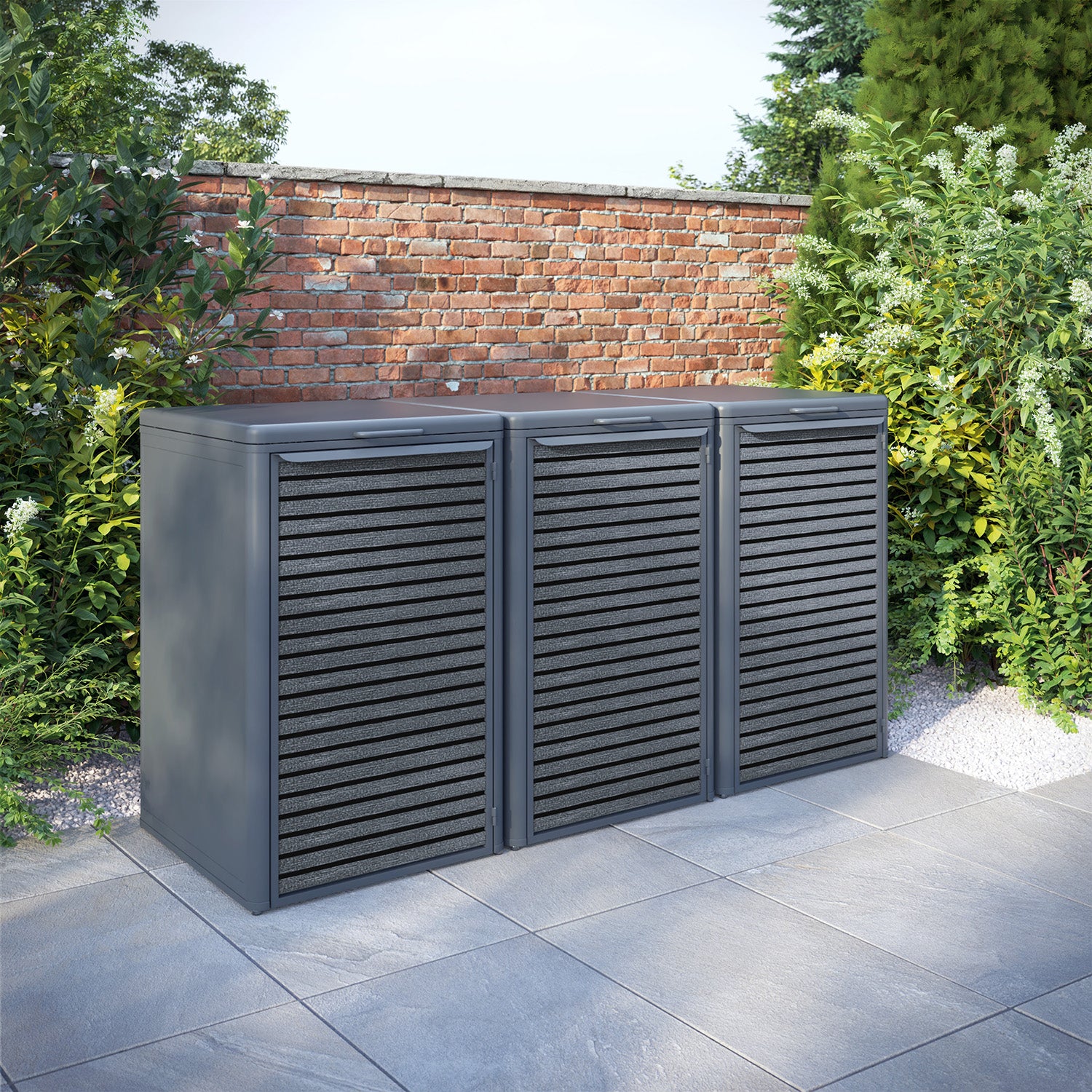 Curva Anthracite Grey 3 Bin Store with Hudson Door Slat