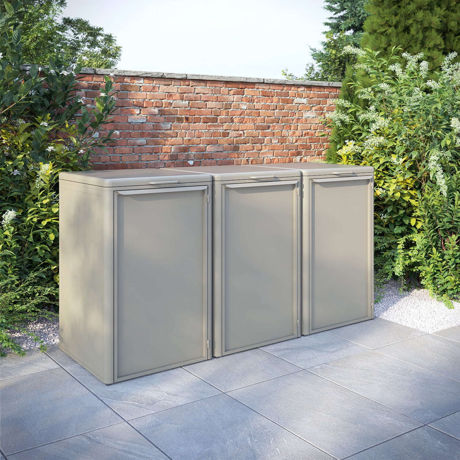 Curva Latte 3 Bin Store with Aluminium Door