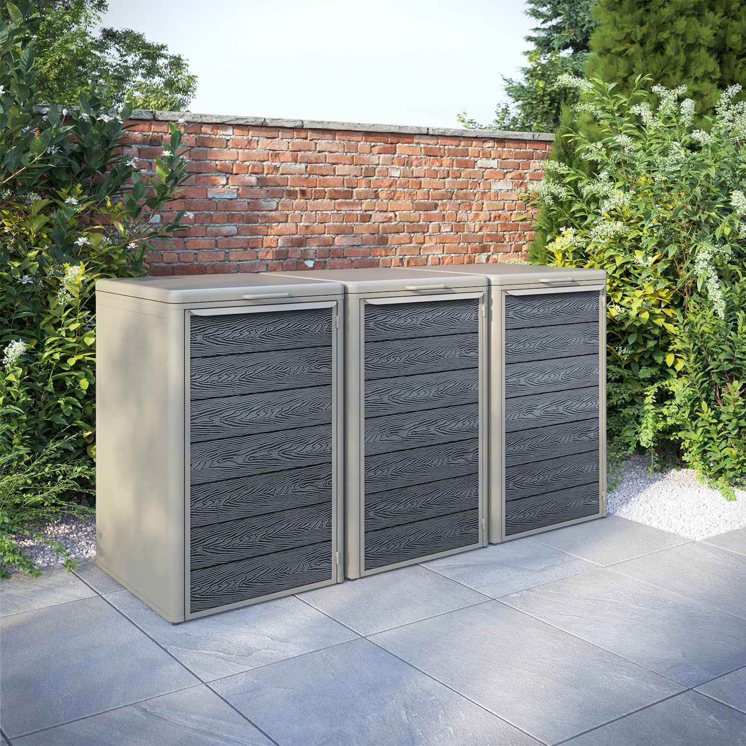 Curva Latte 3 Bin Store with Classic Door Slat