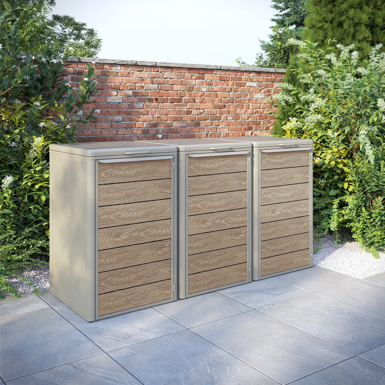 Curva Latte 3 Bin Store with Classic Door Slat