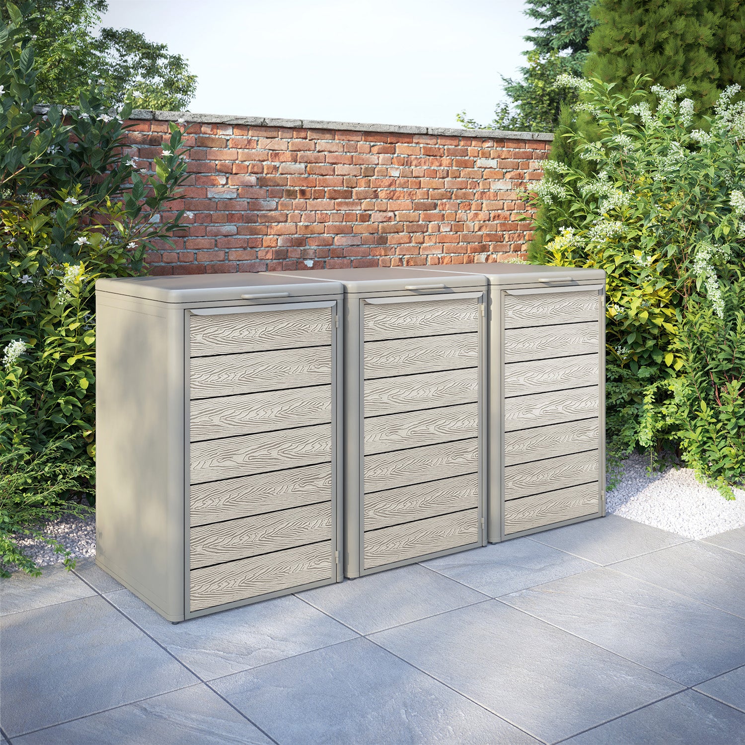 Curva Latte 3 Bin Store with Classic Door Slat