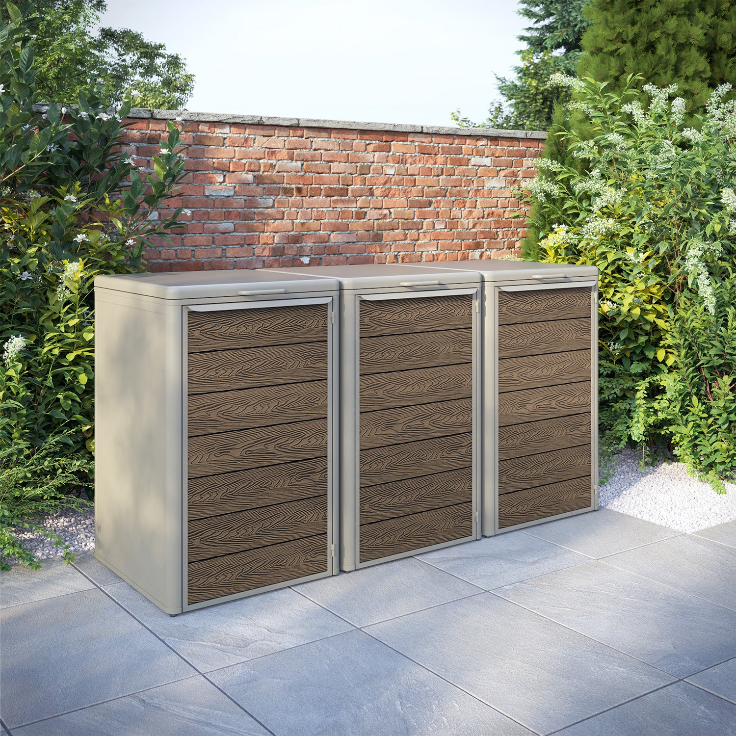 Curva Latte 3 Bin Store with Classic Door Slat