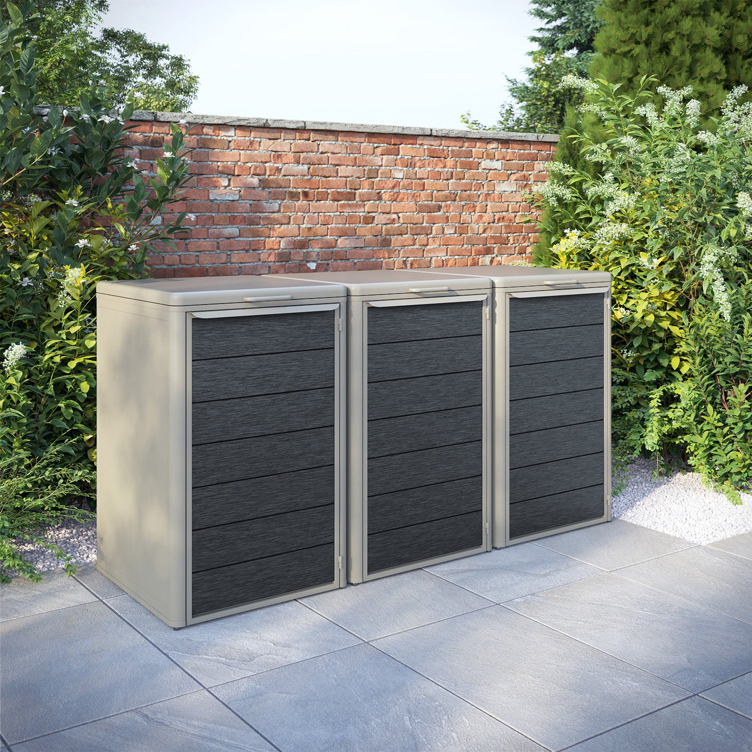 Curva Latte 3 Bin Store with Fusion Door Slat